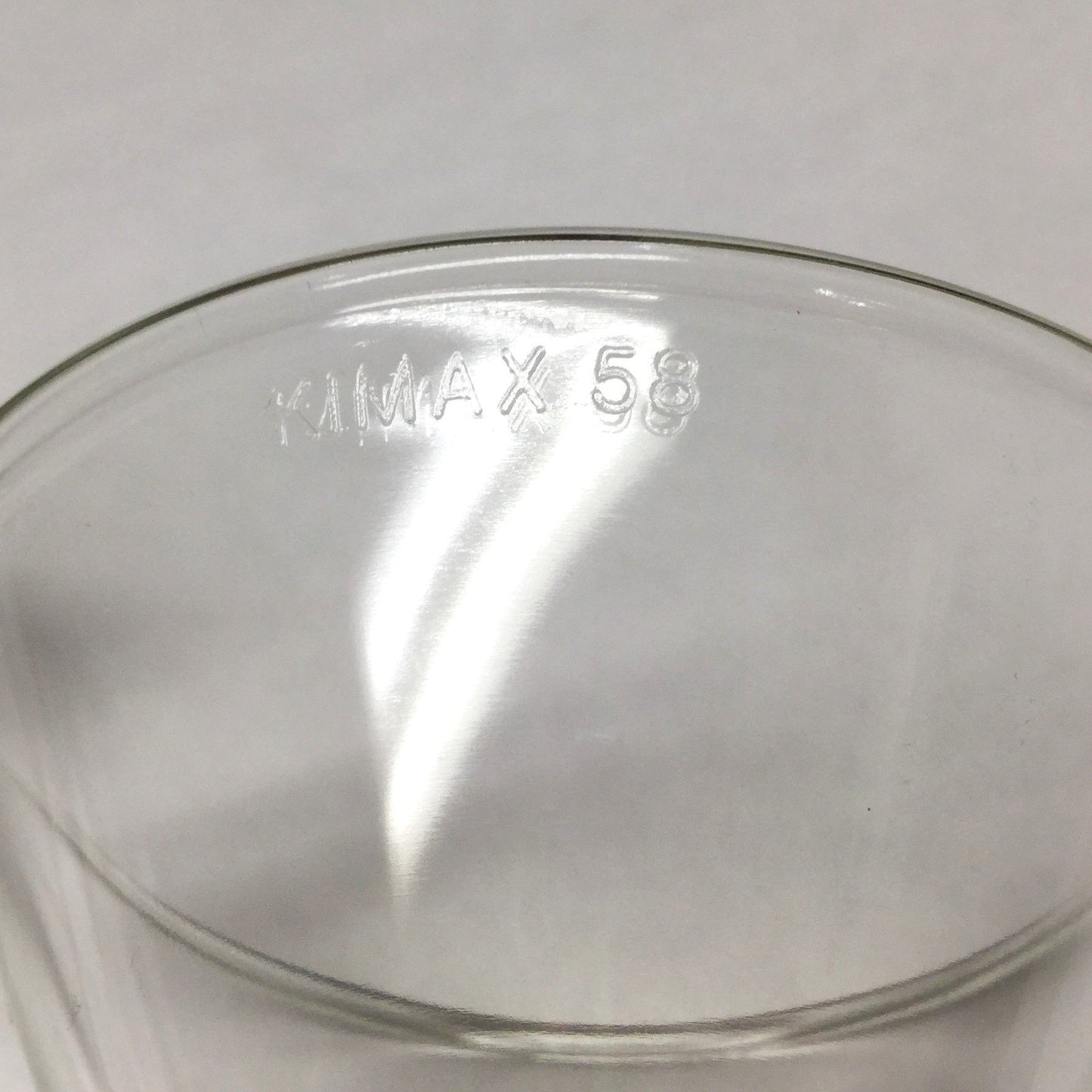 Used Lot of 2 Kimble 28950-100 KIMAX 58° Glass Funnels ⌀100mm ID Top, ⌀9 x 97mm Stem