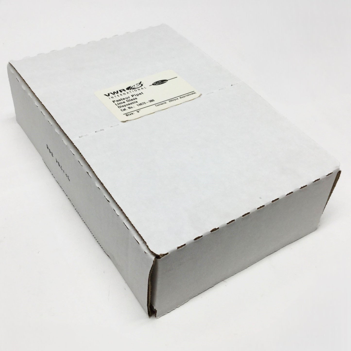 New Box of 200 VWR 14672-380 Disposable Lime Glass Pasteur Pipettes, 2mL, 9" Long