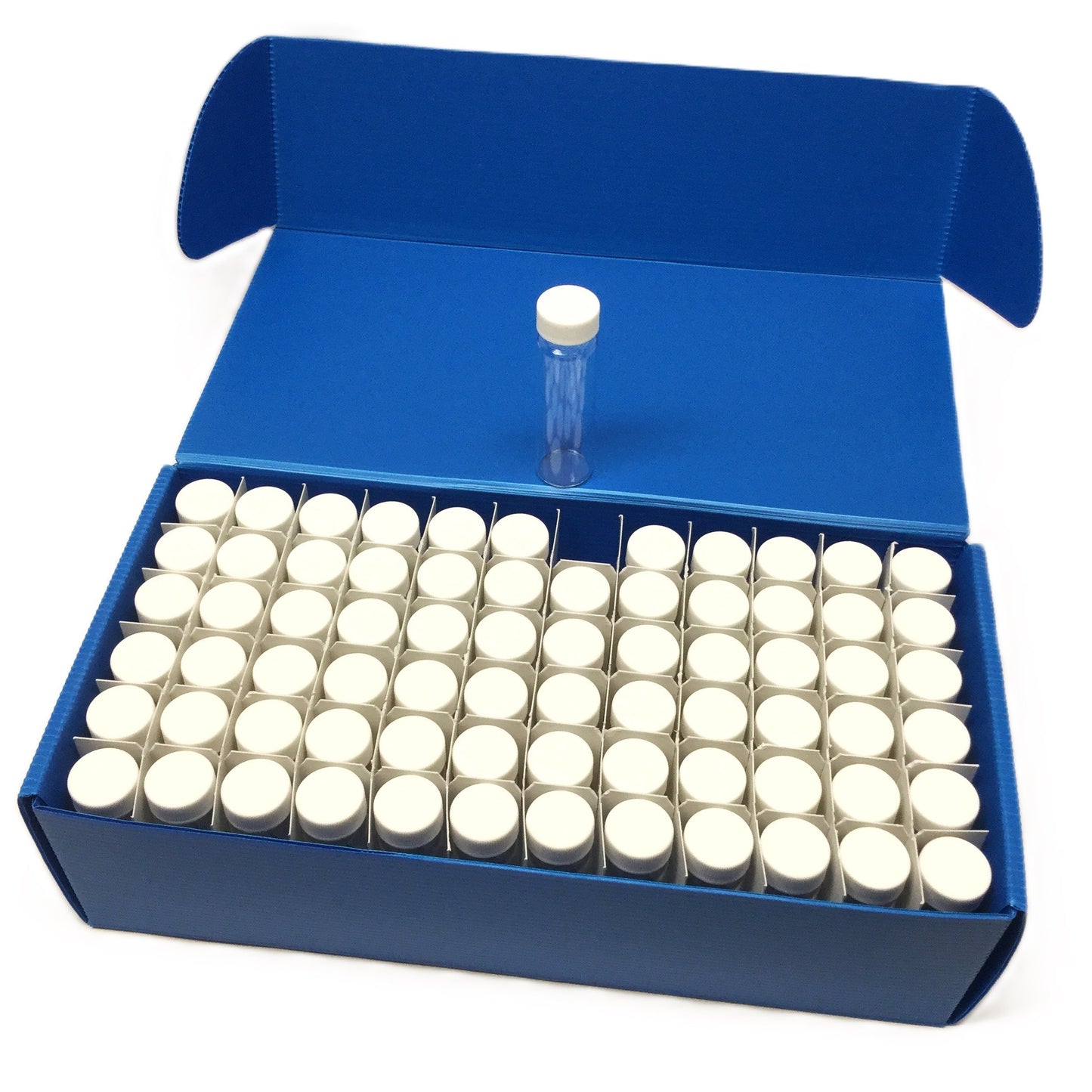 New Box of 72 Qorpak 242636 Borosilicate Glass Vials, Clear w/White Cap, 40mL