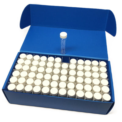 New Box of 72 Qorpak 242636 Borosilicate Glass Vials, Clear w/White Cap, 40mL