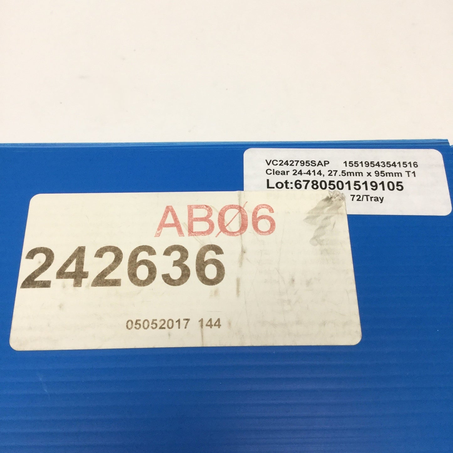 New Box of 72 Qorpak 242636 Borosilicate Glass Vials, Clear w/White Cap, 40mL