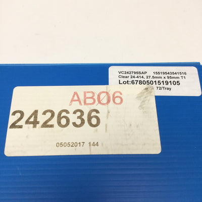 New Box of 72 Qorpak 242636 Borosilicate Glass Vials, Clear w/White Cap, 40mL