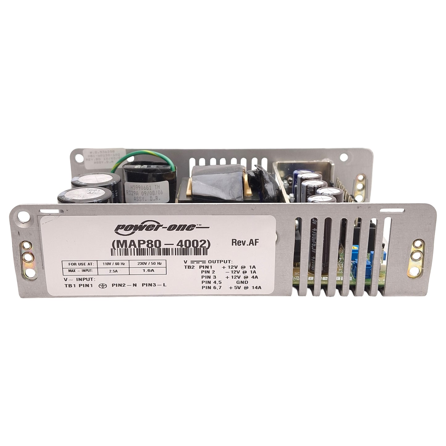 Used Power-One MAP80-4002 Multi-Output Power Supply, 110/230VAC In, 80W ±12/+5VDC Out