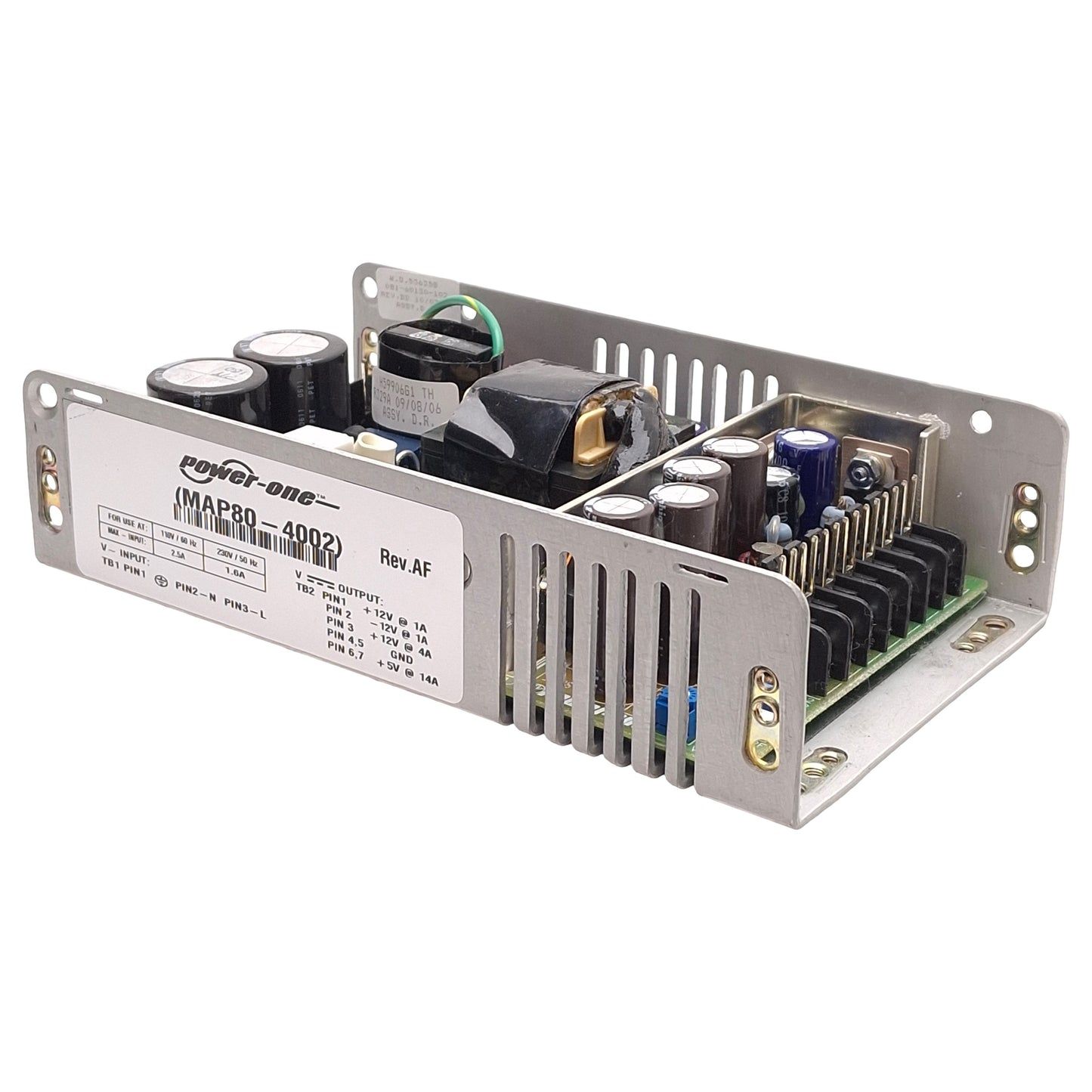 Used Power-One MAP80-4002 Multi-Output Power Supply, 110/230VAC In, 80W ±12/+5VDC Out