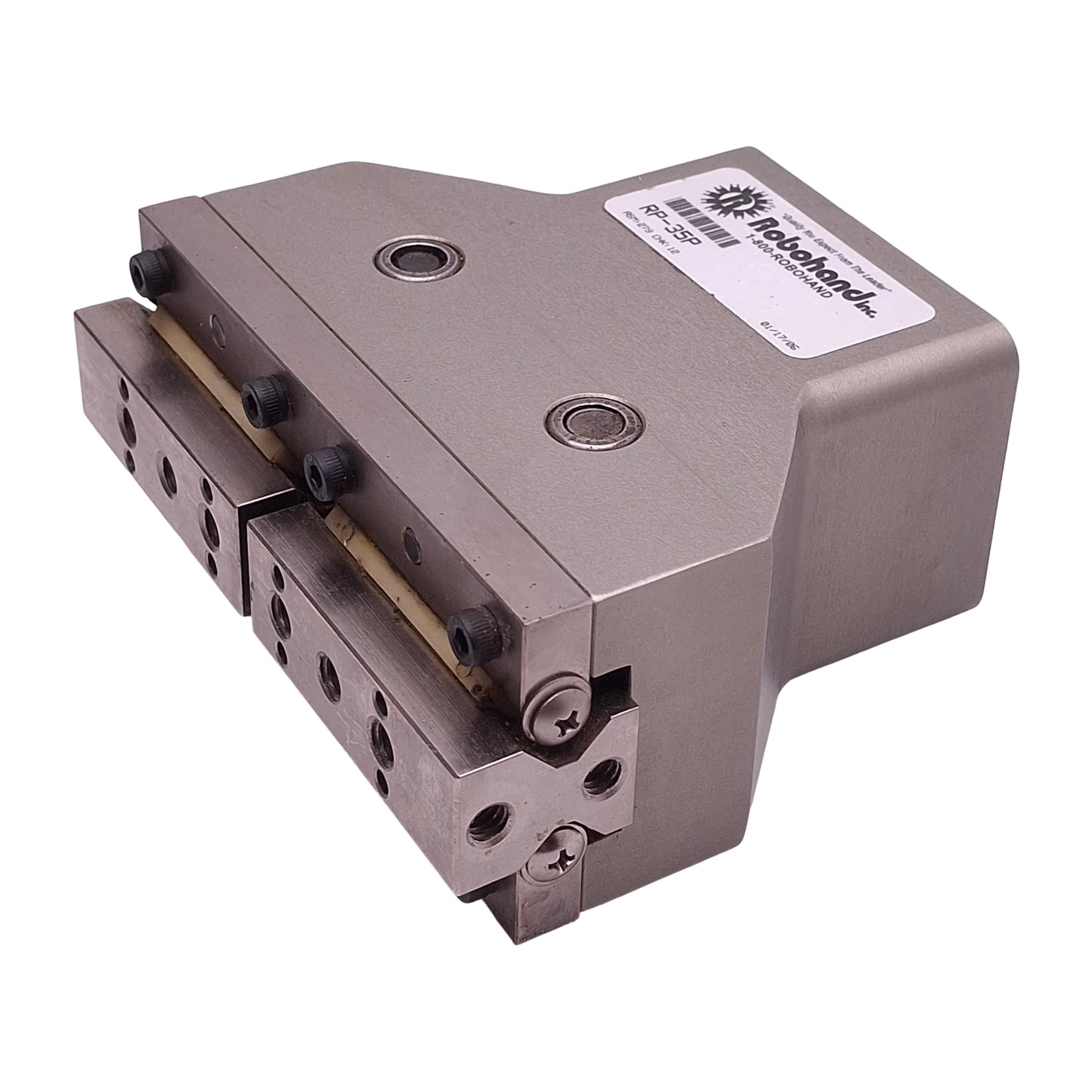 Used Robohand RP-35P Precision Parallel Gripper, ø1.62in Bore, 1in Stroke, 5-100psi
