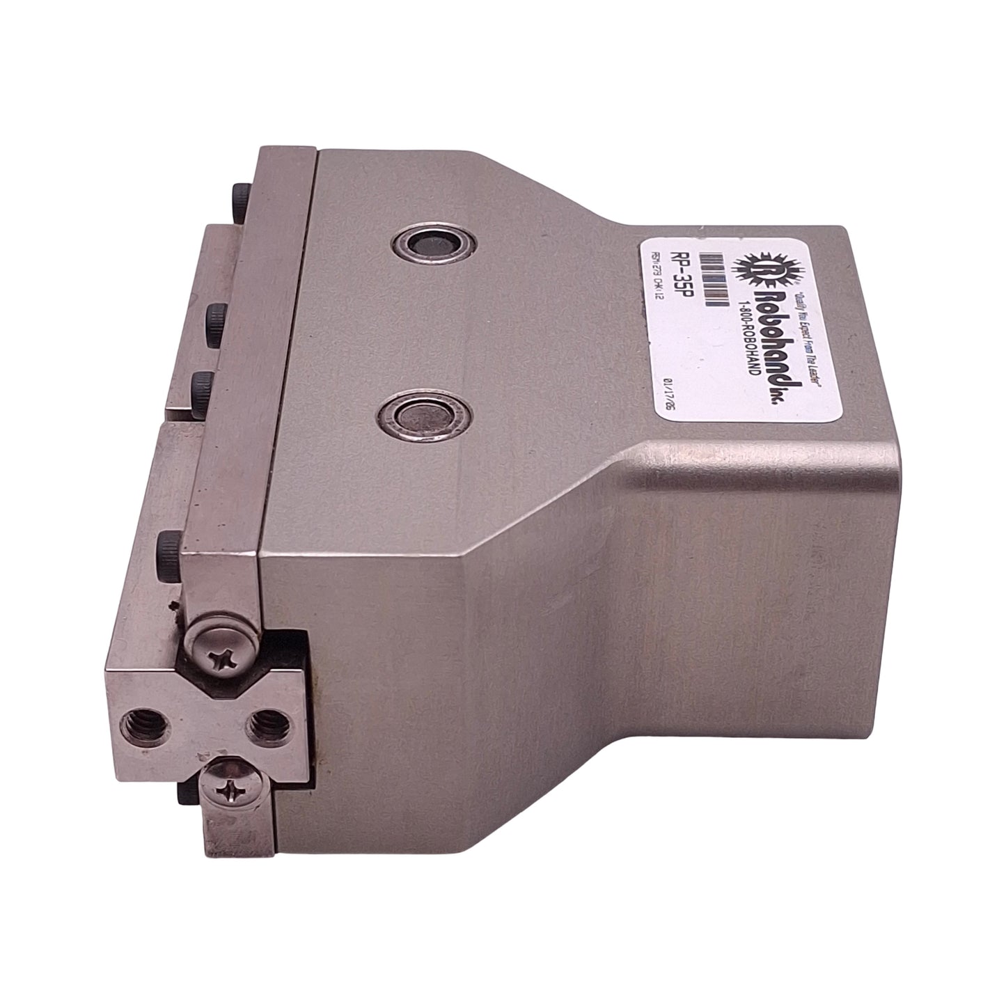 Used Robohand RP-35P Precision Parallel Gripper, ø1.62in Bore, 1in Stroke, 5-100psi