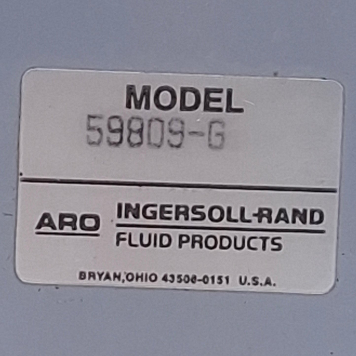 Used ARO 59809-G Manual Air Control Valve 4-Way NC, 2-Position, 50-125PSI, 5/32in NPT