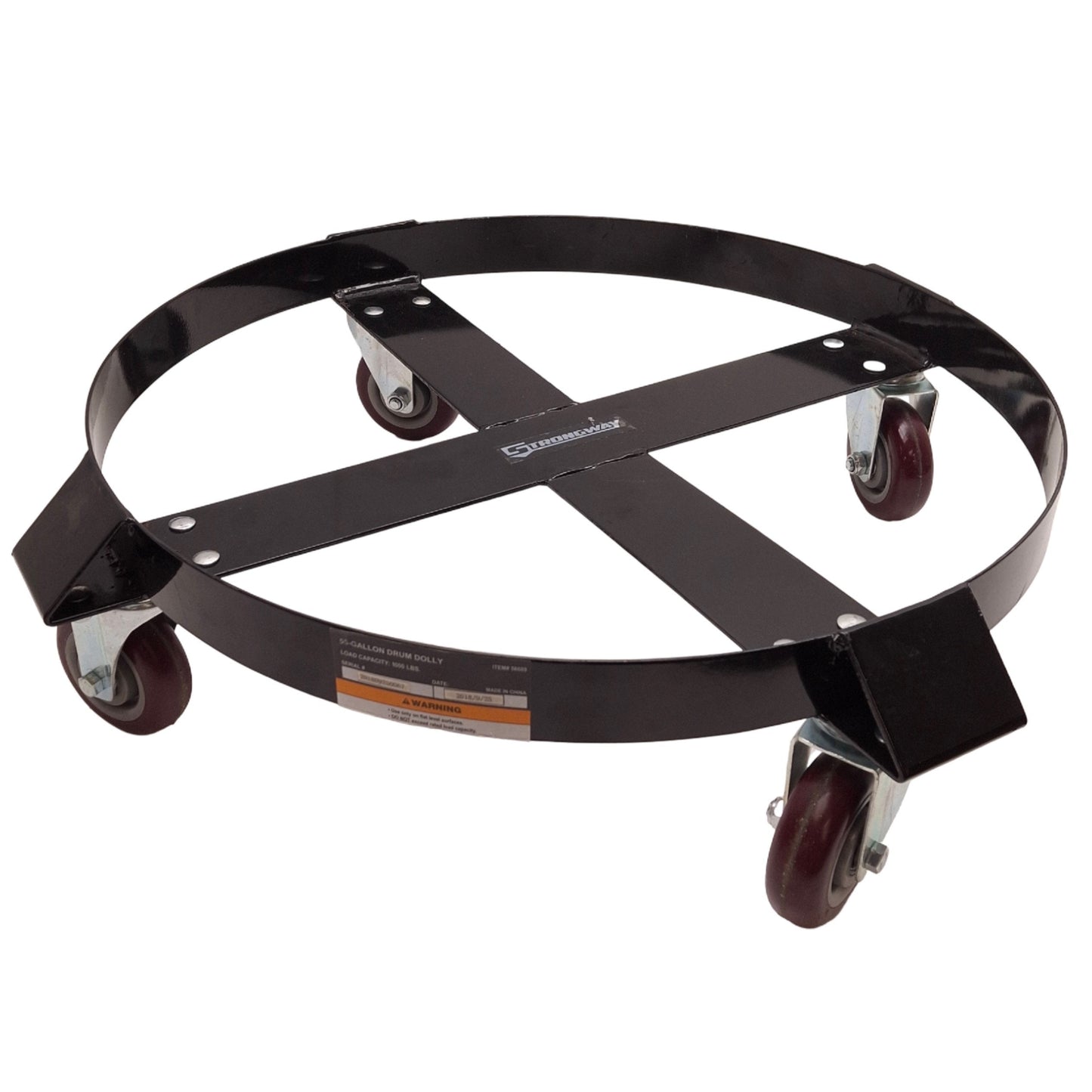 Used Strongway 56689 Drum Dolly, 55-Gallon Drum Size, 1000lb Capacity, 26x26x10in