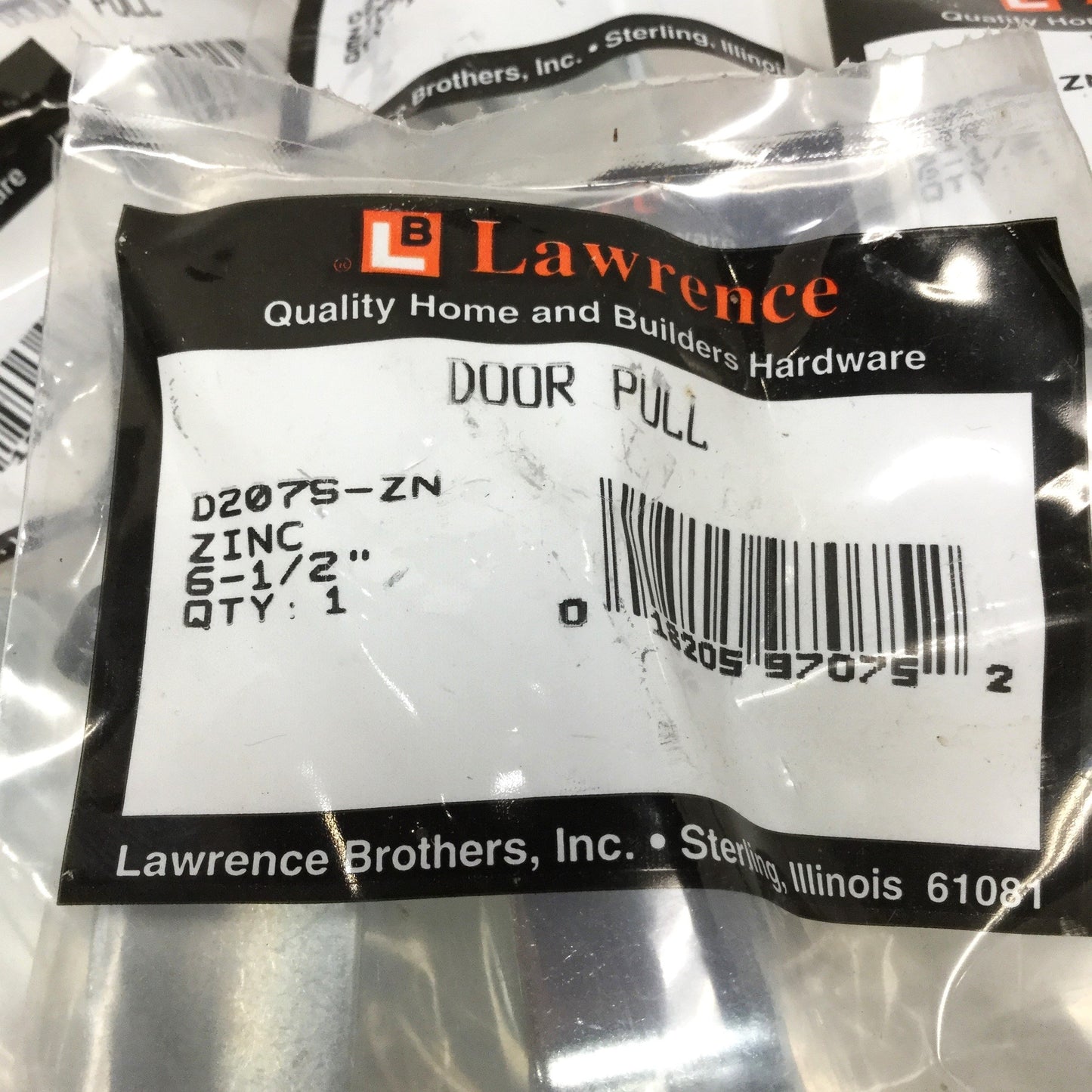 New Lot of 10 Lawrence Bros D207S-ZN Door Pull Handles, 6-1/2", Zinc-Coated Steel