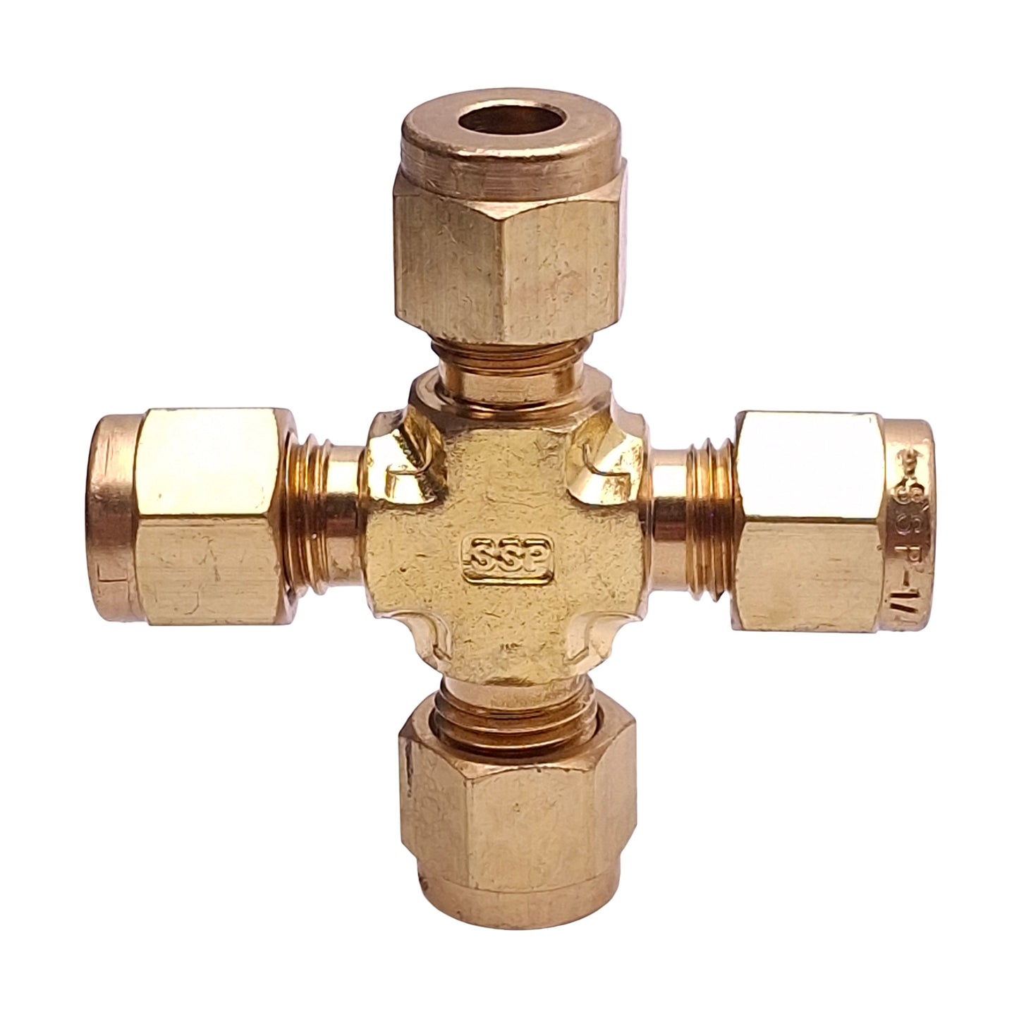 New – Open box Lot of 10 SSP IBD4UCS Brass Duolok Union Cross Fitting, ø1/4in Tube