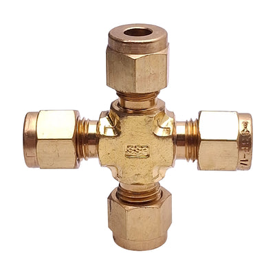 New – Open box Lot of 10 SSP IBD4UCS Brass Duolok Union Cross Fitting, ø1/4in Tube