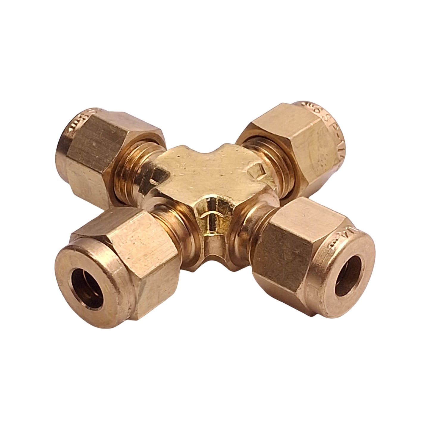New – Open box Lot of 10 SSP IBD4UCS Brass Duolok Union Cross Fitting, ø1/4in Tube