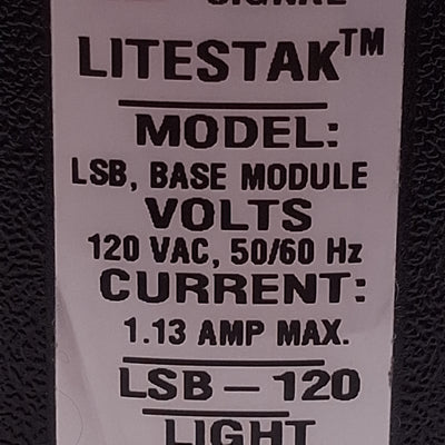 Used Federal Signal LSB-120 LiteStak Signal Light, Amber, 1.3A 120VAC, ø4in OD