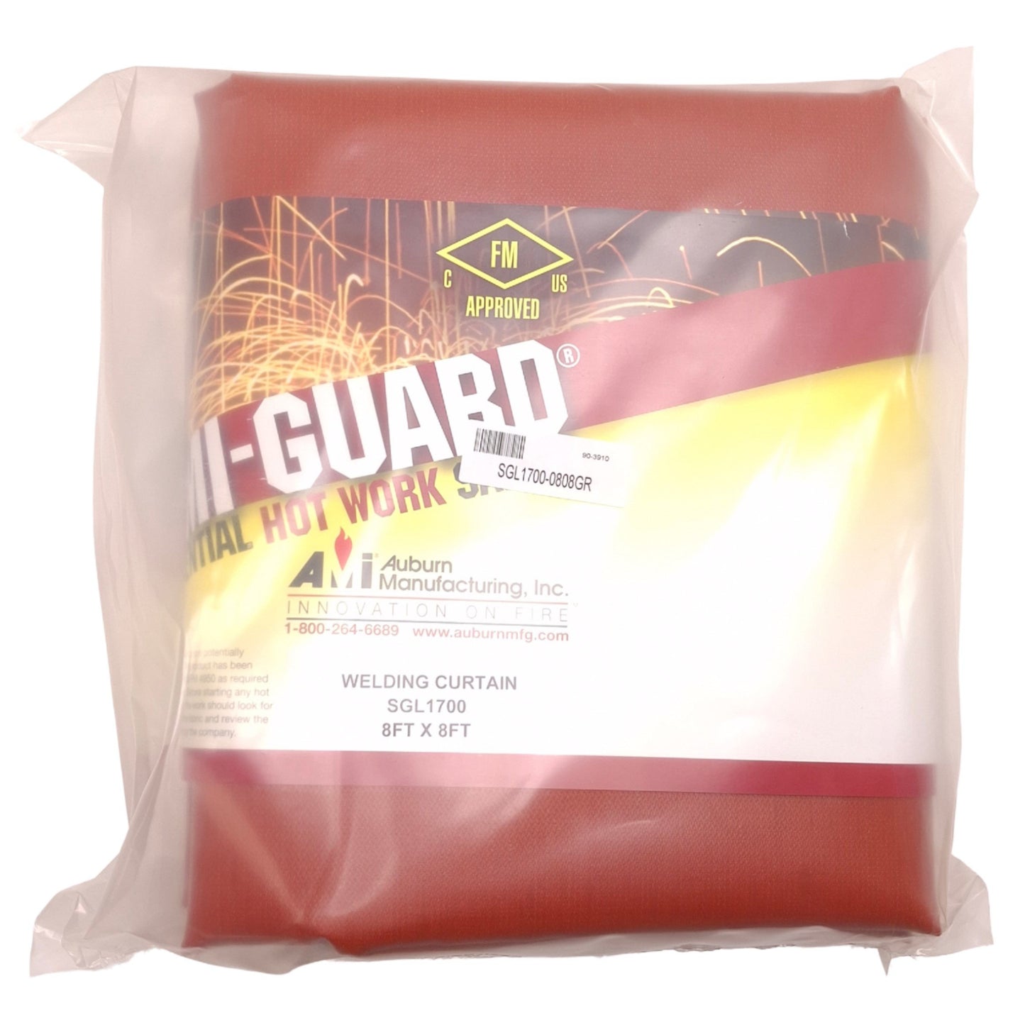 New Auburn Manufacturing SGL1700 AMI-Guard Welding Curtain, 8Ft x 8Ft, ANSI-FM 4950