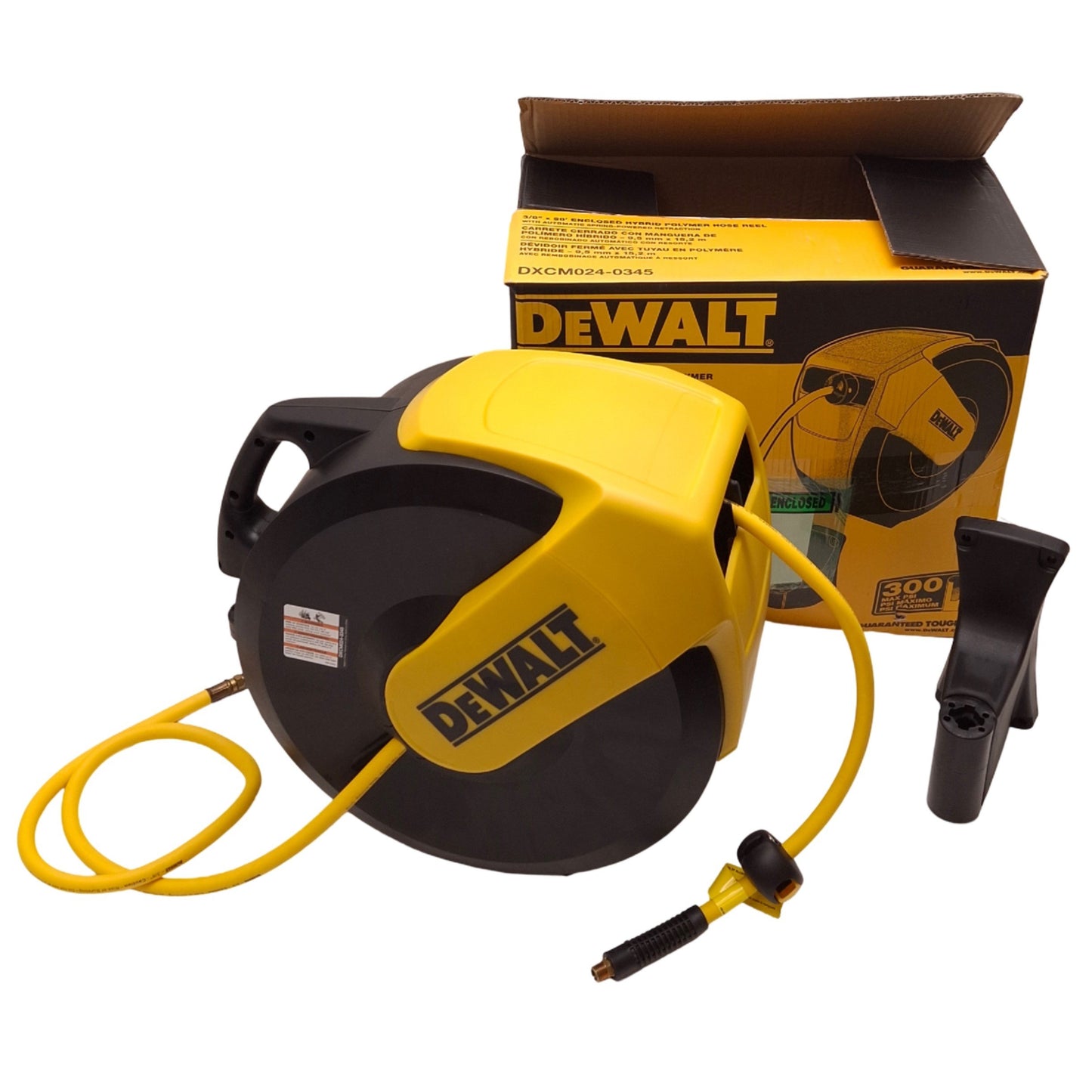 New Dewalt DXCM024-0345 Air Hose Reel 50ft Hose, ø3/8" Hose, 1/4" NPT, 300psi Max