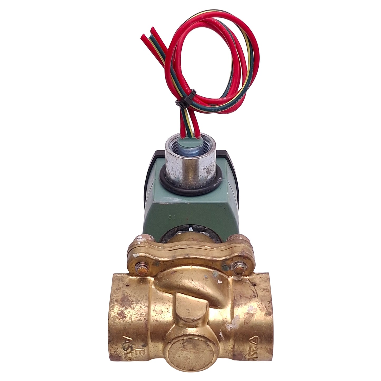 Used Asco 8210G35 Red-Hat Solenoid Valve, 3/4in NPT, 125/150psi Max, 110/120VAC Coil