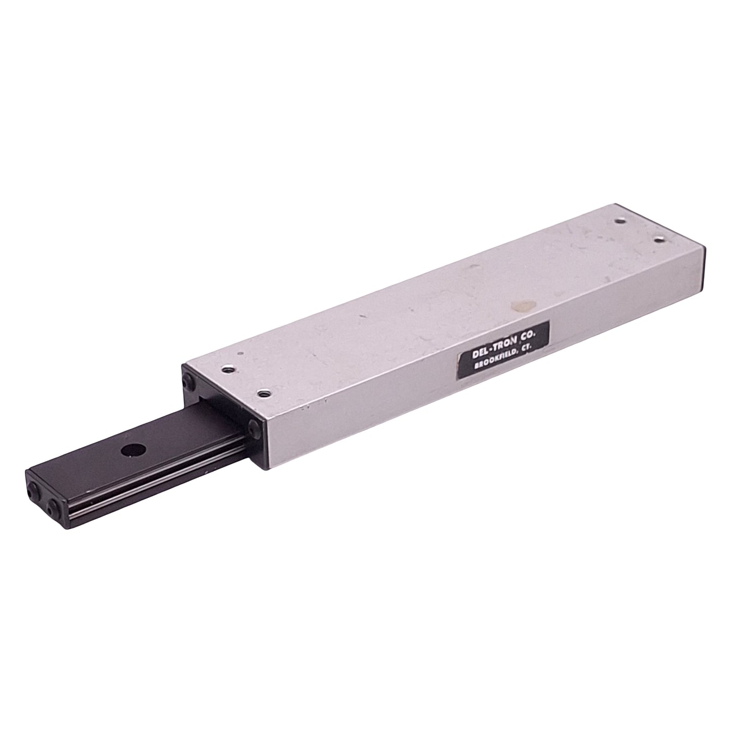 Used Del-Tron S1-4 Ball Bearing Slide, 4in Travel, 35lbs Load, 6in x 1.5in x 0.62in