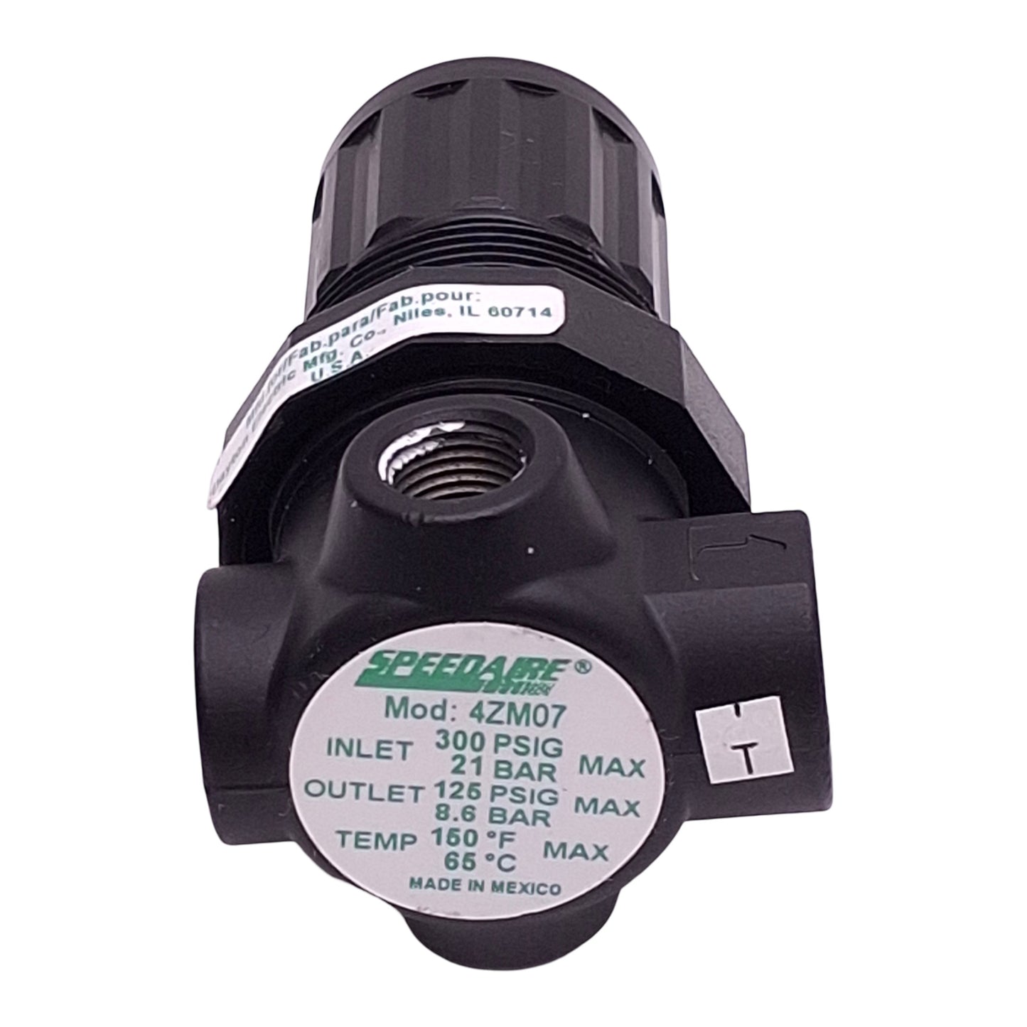 Used Speedaire 4ZM07 Pneumatic Regulator, 300psi In, 125psi Set, 14cfm, 1/8in NPT