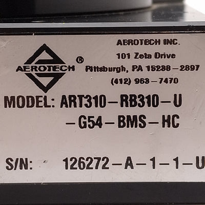 Used Aerotech ART310-RB310-U-G54-BMS-HC Rotary Stage, ø100mm, 360°, 54:1, NEMA 23