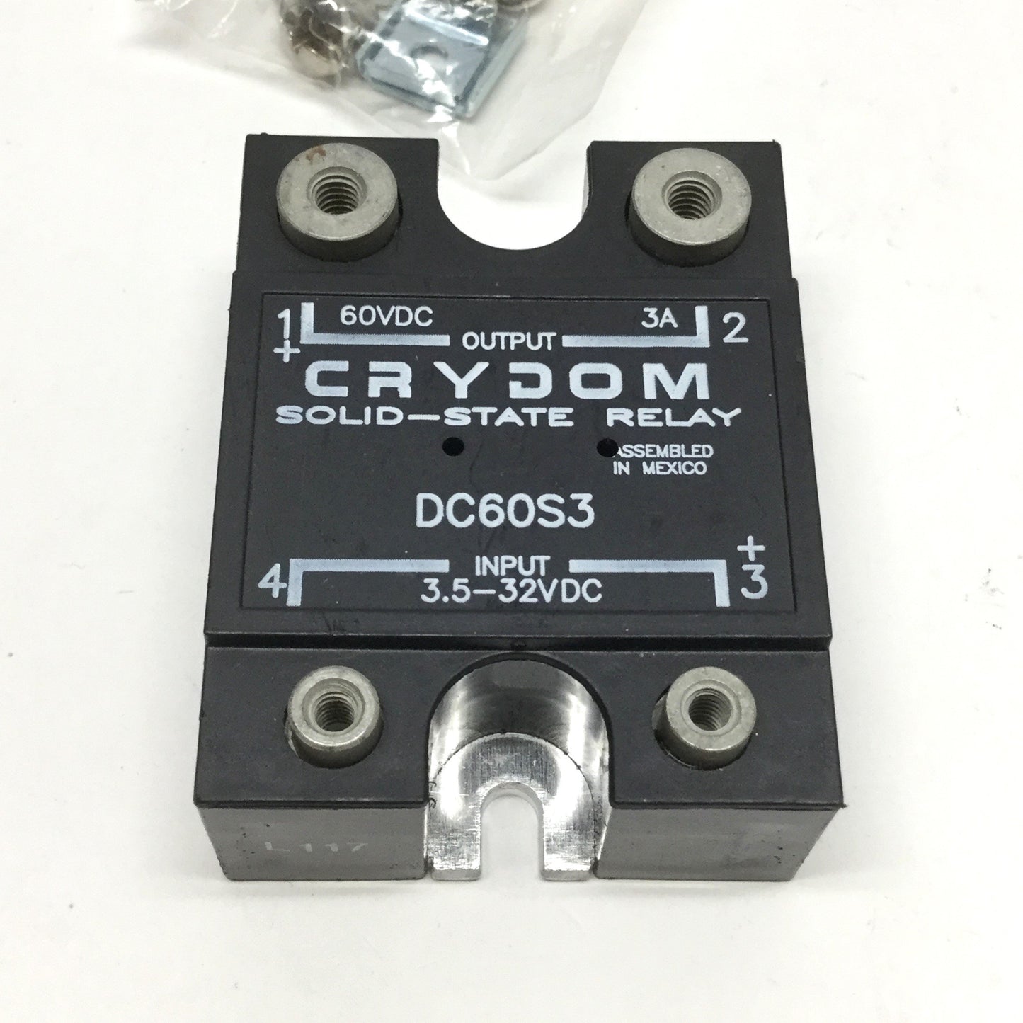 New – Open box Crydom DC60S3 DC Switching Solid-State Relay, 3-32VDC Control, 3A 60VDC Out