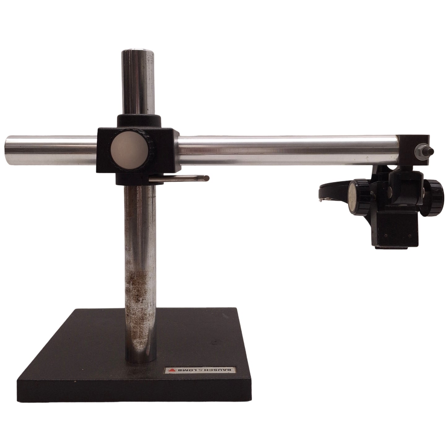 Used Bausch & Lomb Microscope Boom Stand w/ Focus Block 10x10in Base, 20-3/4in Arm