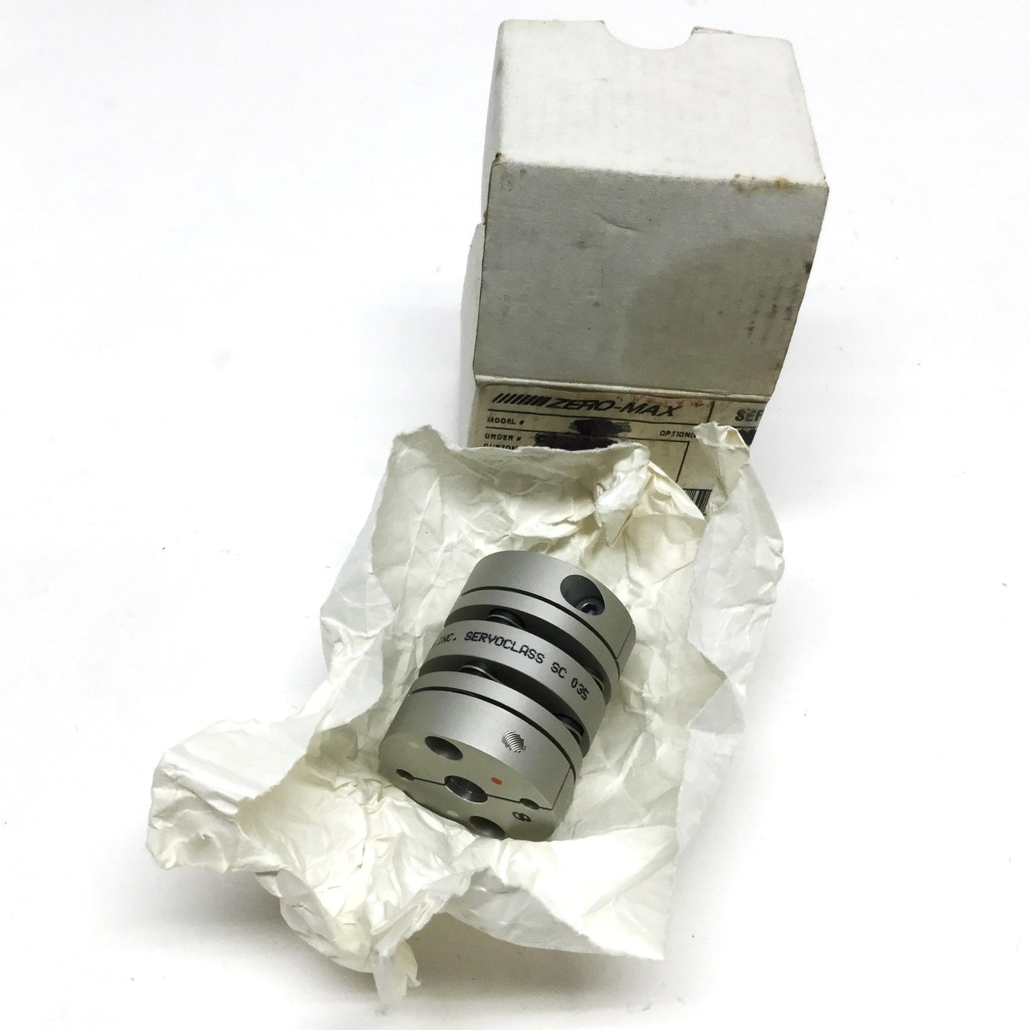 New – Open box Zero-Max SC035R Servoclass Double Disc Flexible Shaft Coupling 3/8" x 1/2" Bores