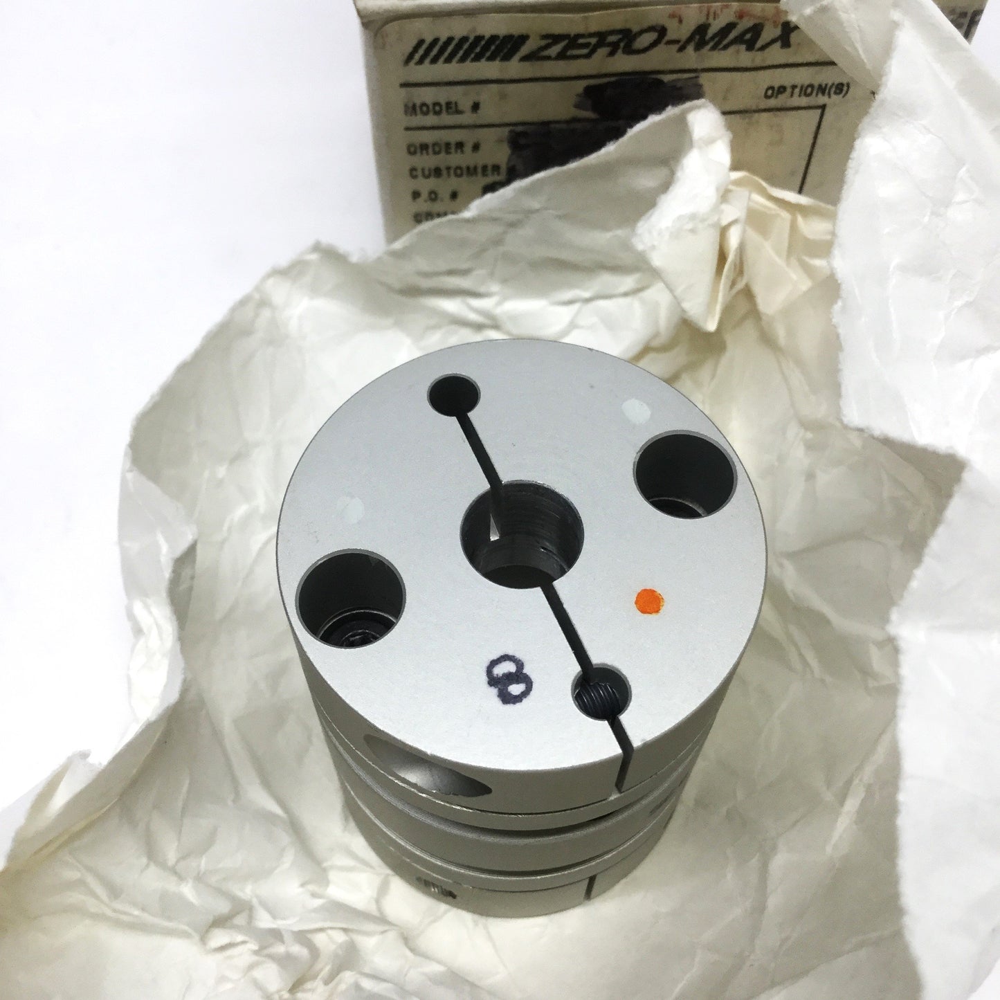 New – Open box Zero-Max SC035R Servoclass Double Disc Flexible Shaft Coupling 3/8" x 1/2" Bores