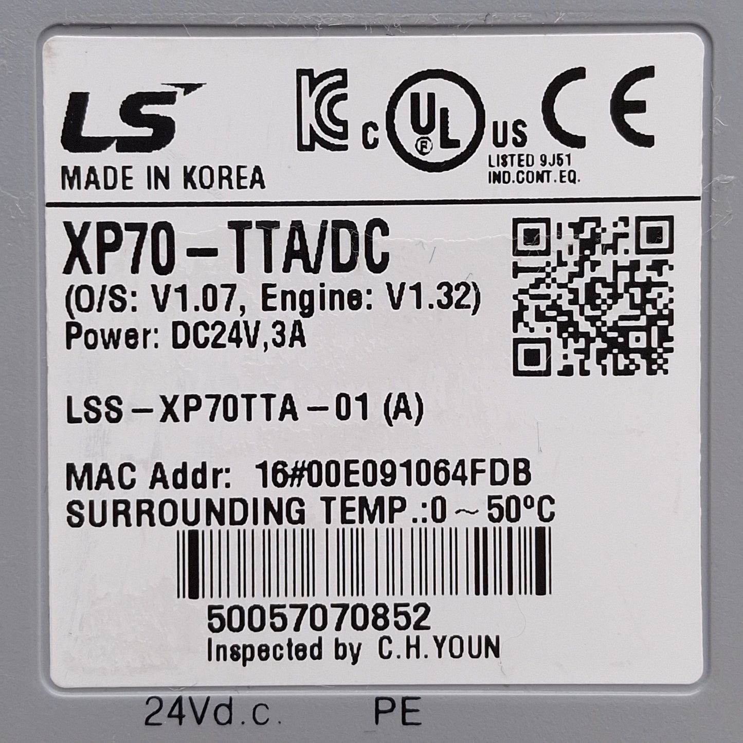 New LS XP70-TTA/DC XGT HMI Panel, 10.4in TFT LCD Display, 640x480 Pixels, 24VDC