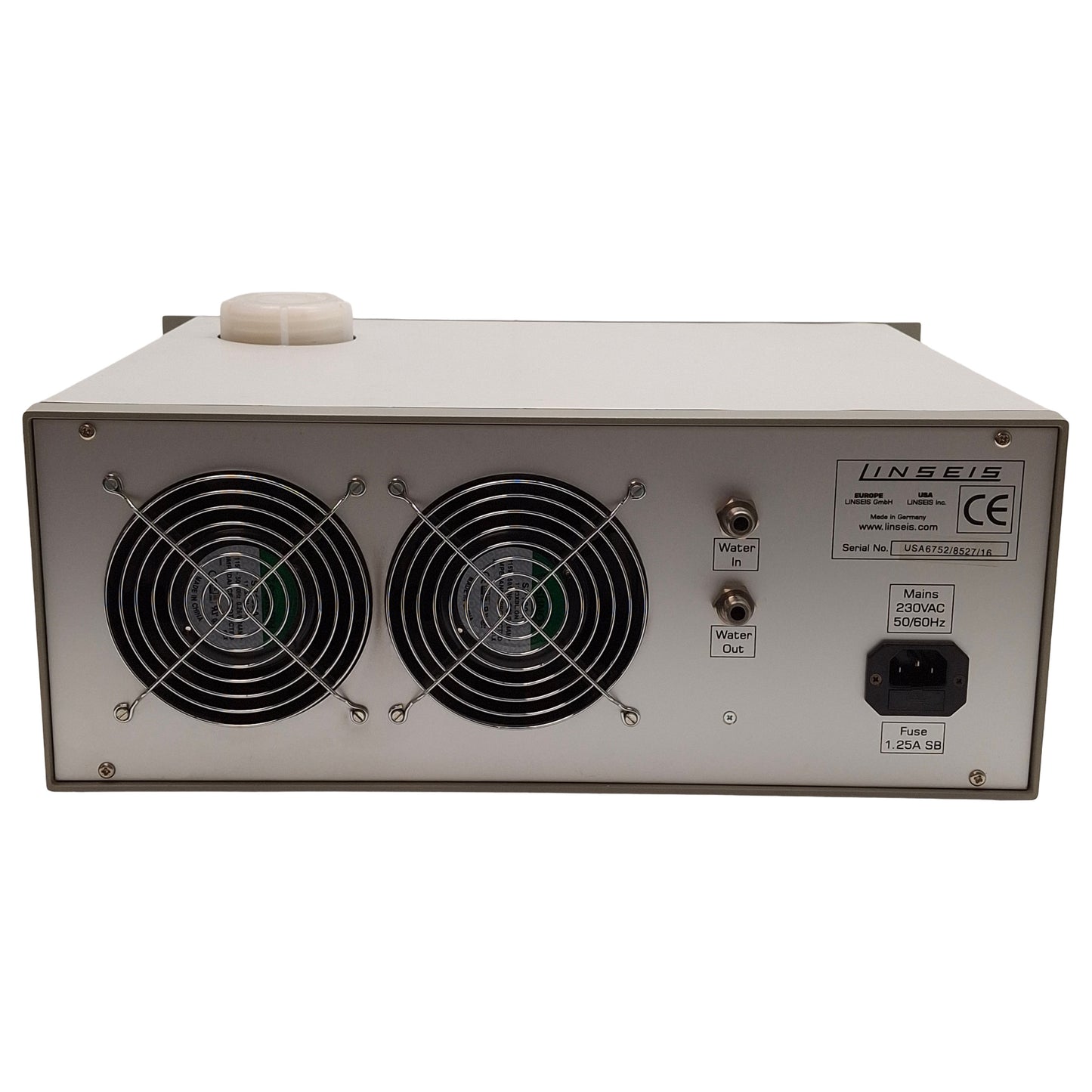 Used Linseis WCU Water Cooling Unit, M12x1.0 Male, ø6mm OD Tube, 230VAC 50/60Hz