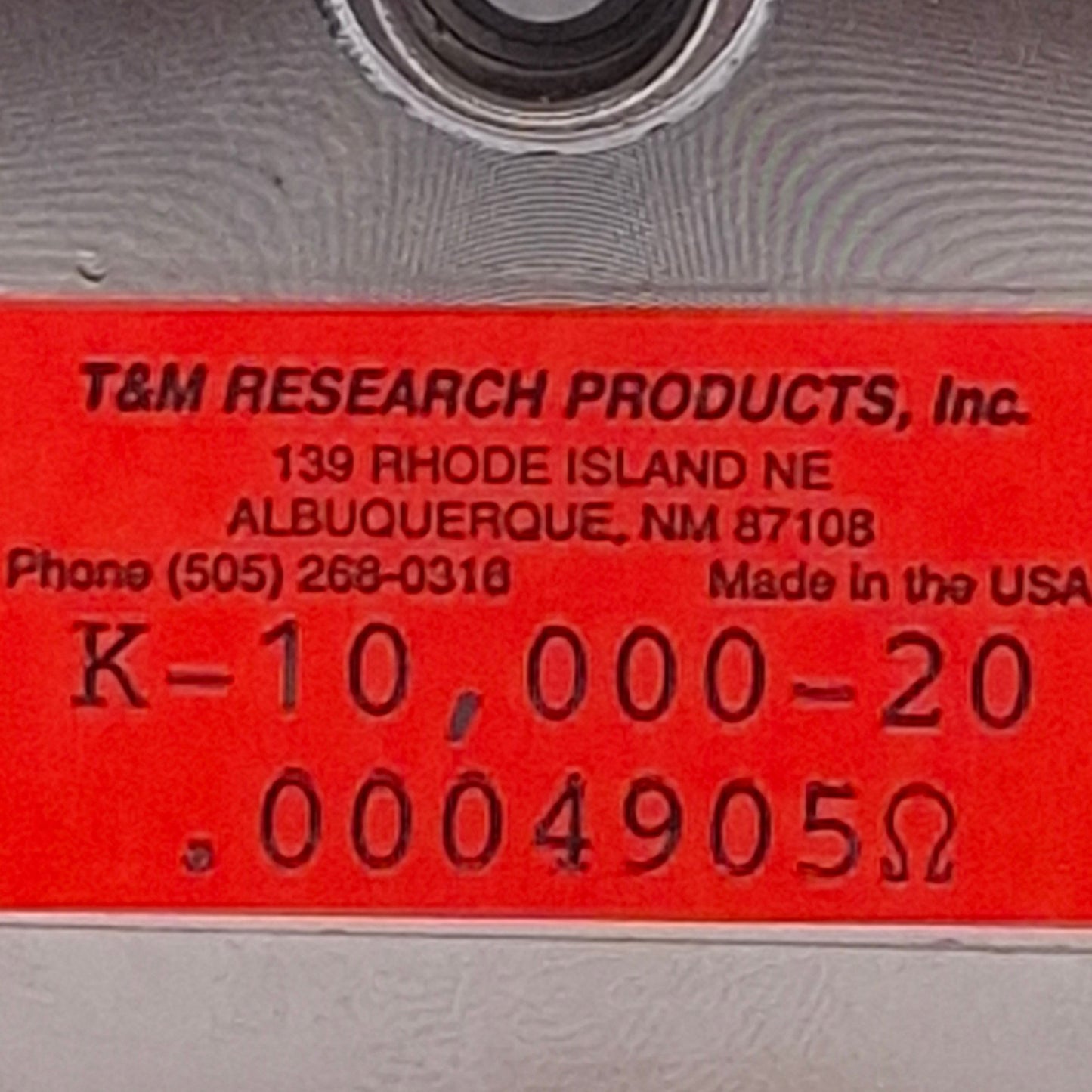 Used T&M Research Products K-500-1 Coaxial Shunt 0.0005 Ohms, 2.2MHz, ø5.25in Flange