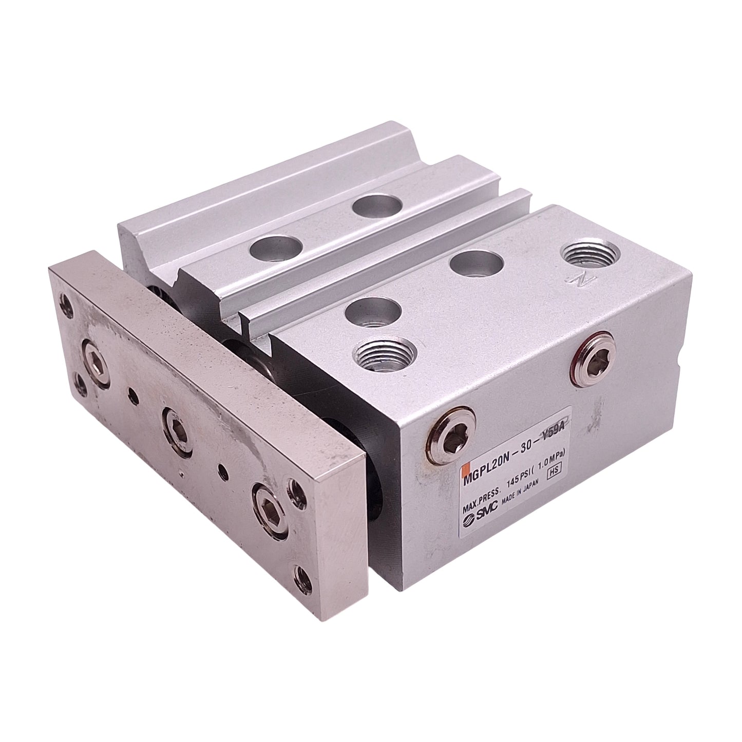 Used SMC MGPL20N-30 Compact Cylinder, ø20mm Bore, 30mm Stroke, 145psi, 1/8in NPT