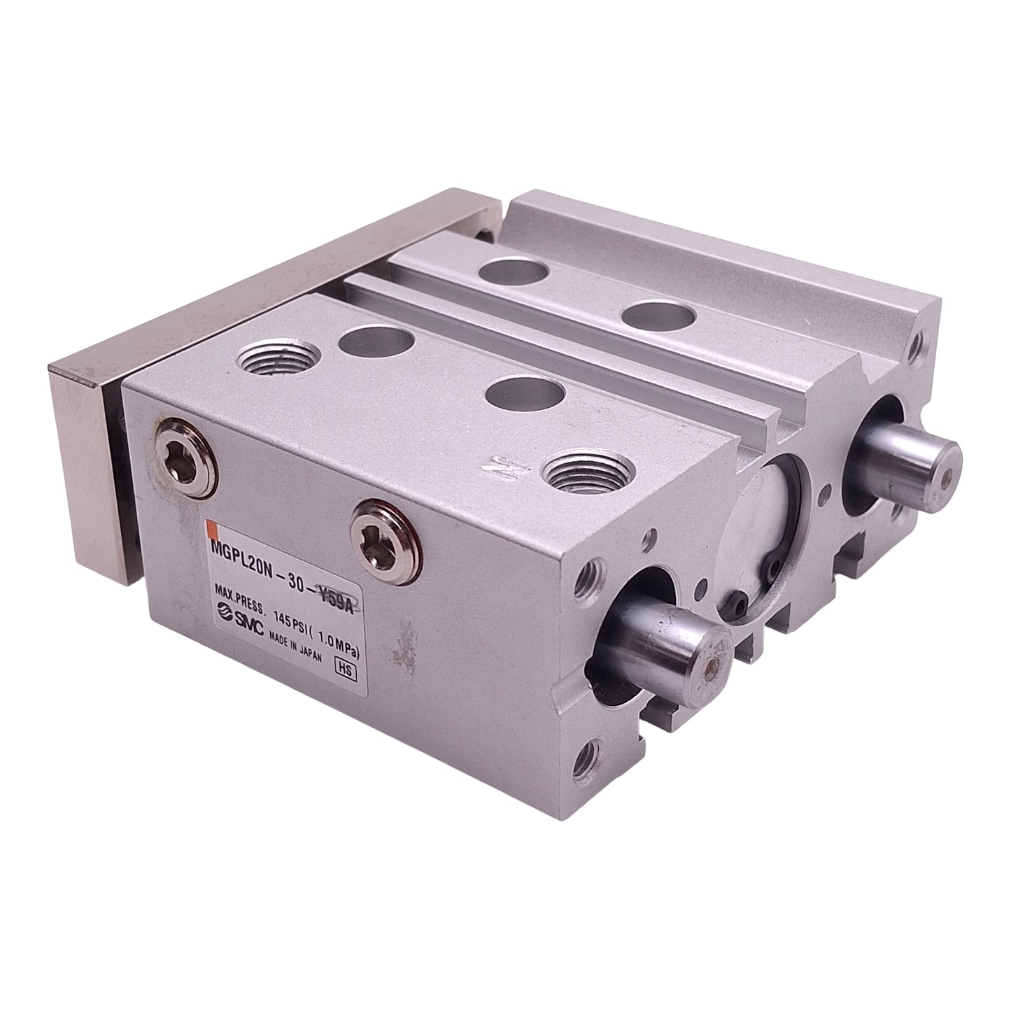 Used SMC MGPL20N-30 Compact Cylinder, ø20mm Bore, 30mm Stroke, 145psi, 1/8in NPT