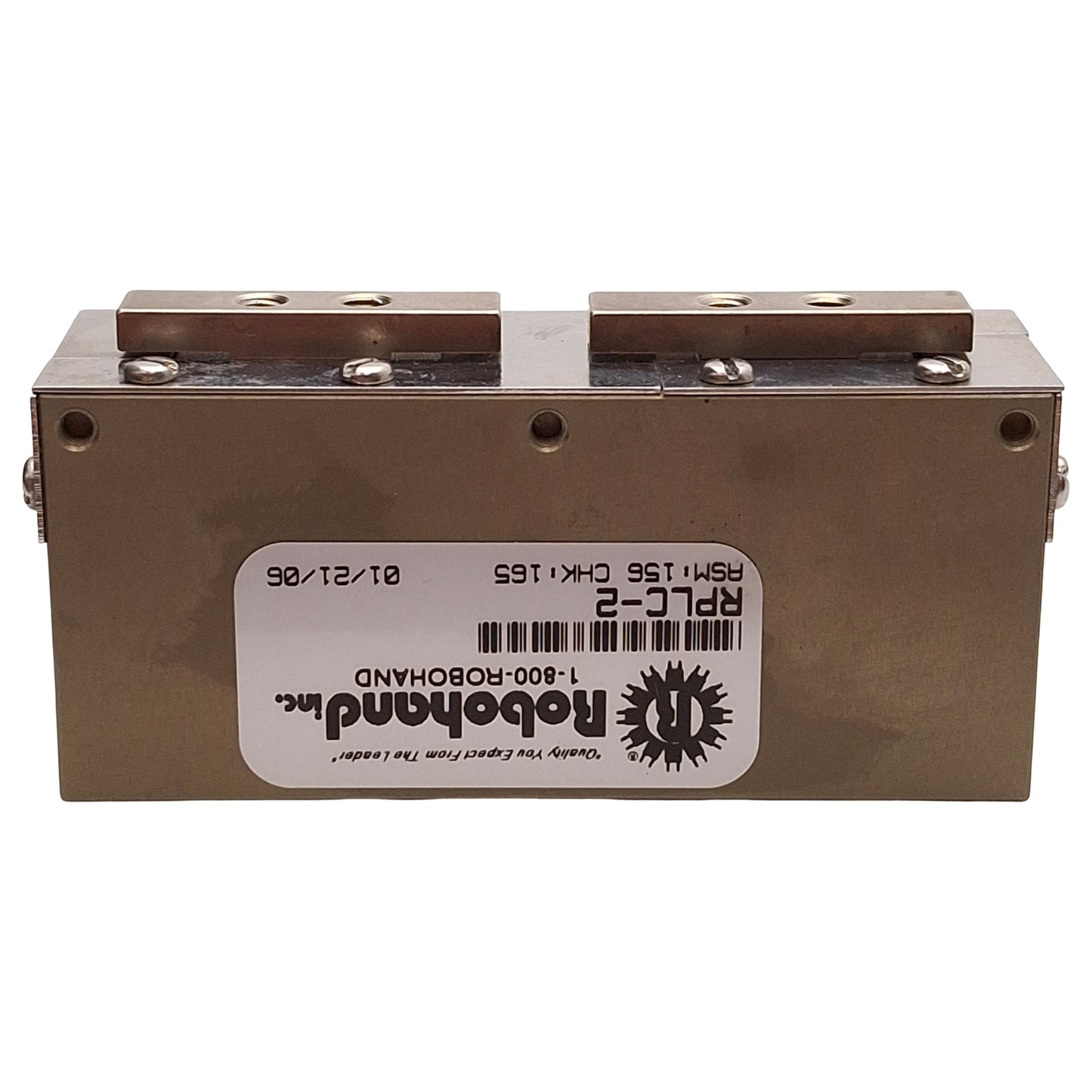 Used Robohand RPLC-2 Parallel Gripper, ø0.438in Bore, 0.5in Stroke, 5-100psi, 26lbf