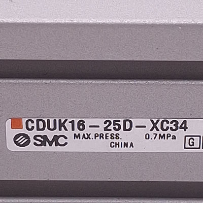New SMC CDUK16-25D-XC34 Free Mount Cylinder, ø16mm Bore, 25mm Stroke, M5x0.8, 0.7MPa
