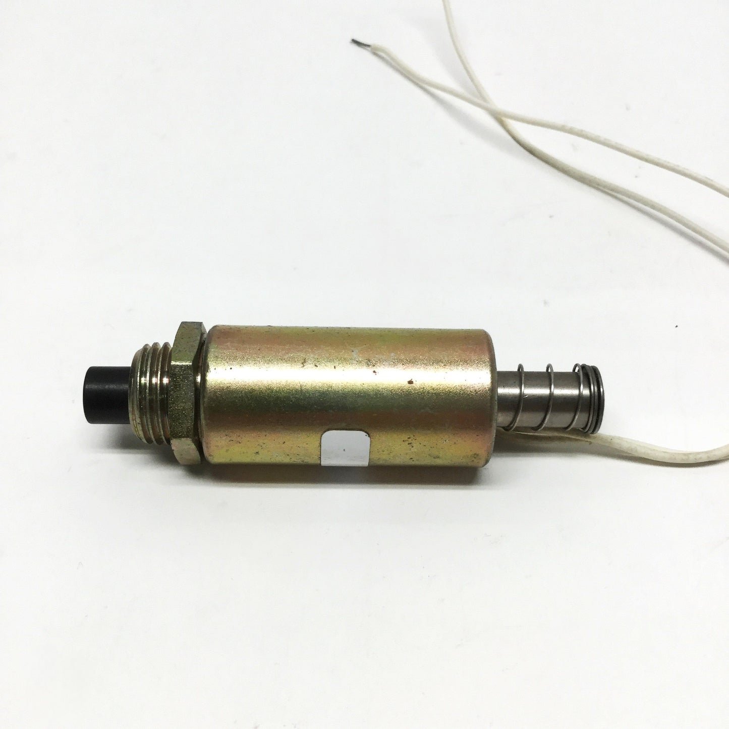 Used Lucas Ledex 195205-233 Tubular Push Solenoid, 100% Duty @ 24VDC, ⌀3/4" x 1-1/2"