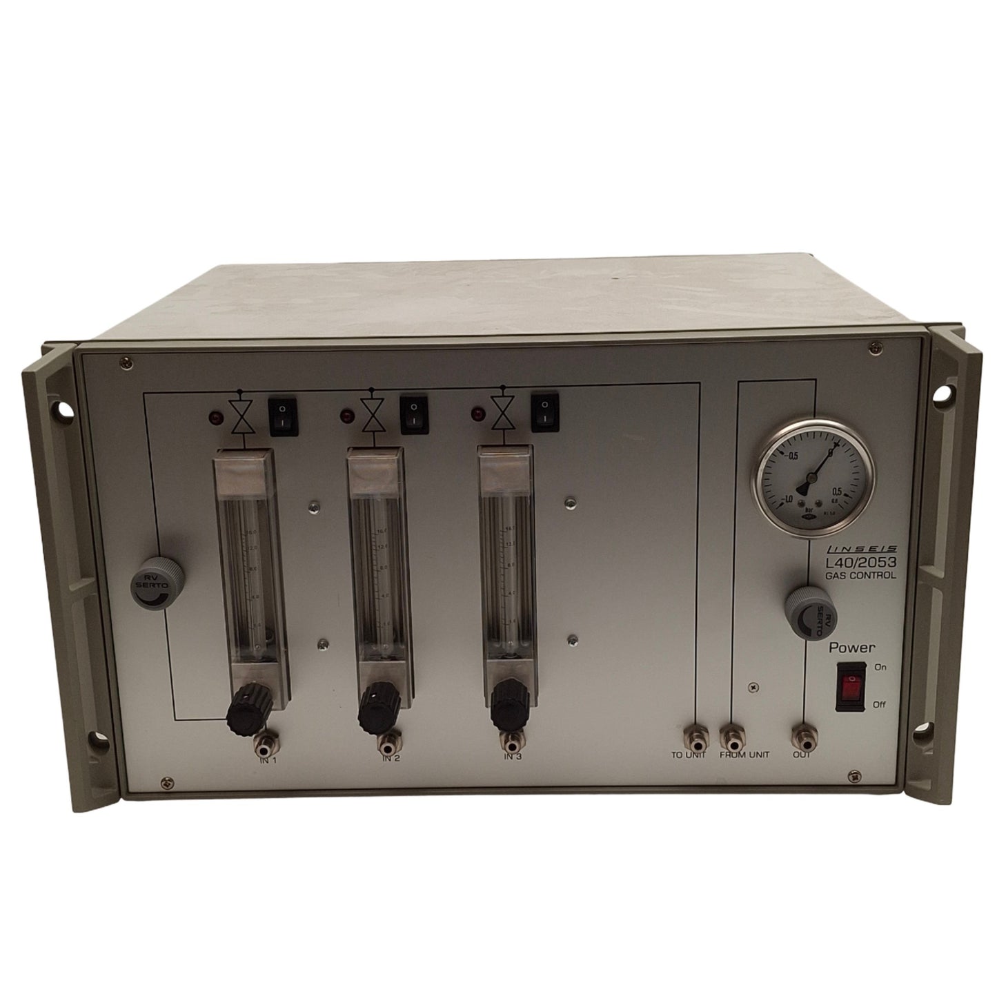 Used Linseis L40/2053 Gas Dosing/Mixing System, 3-Pipes, 1bar Max, 230VAC, 1/8in NPT