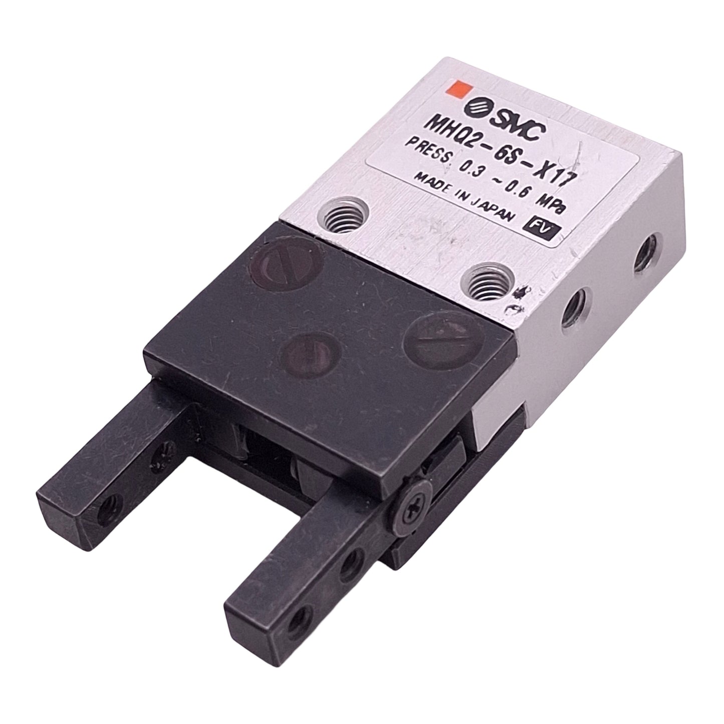 Used SMC MHQ2-6S-X17 Pneumatic Parallel Gripper, ø6mm Bore, 4mm Stroke, 0.3-0.6MPa