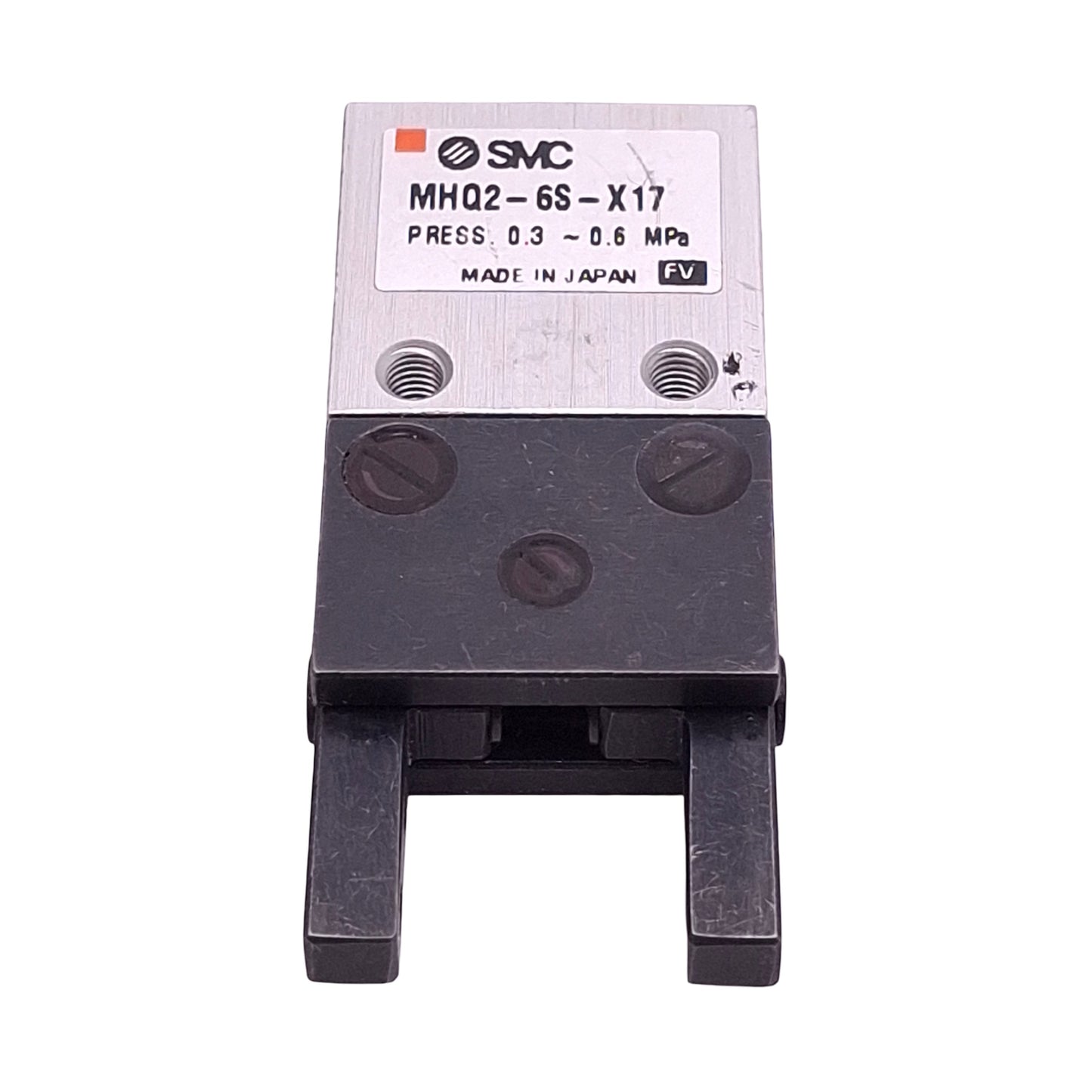 Used SMC MHQ2-6S-X17 Pneumatic Parallel Gripper, ø6mm Bore, 4mm Stroke, 0.3-0.6MPa
