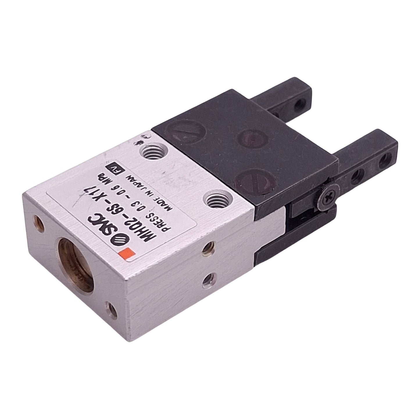 Used SMC MHQ2-6S-X17 Pneumatic Parallel Gripper, ø6mm Bore, 4mm Stroke, 0.3-0.6MPa