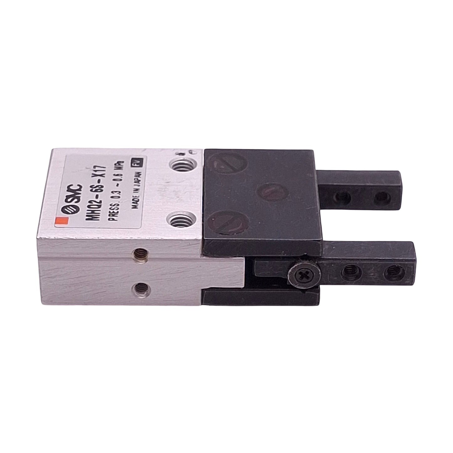 Used SMC MHQ2-6S-X17 Pneumatic Parallel Gripper, ø6mm Bore, 4mm Stroke, 0.3-0.6MPa