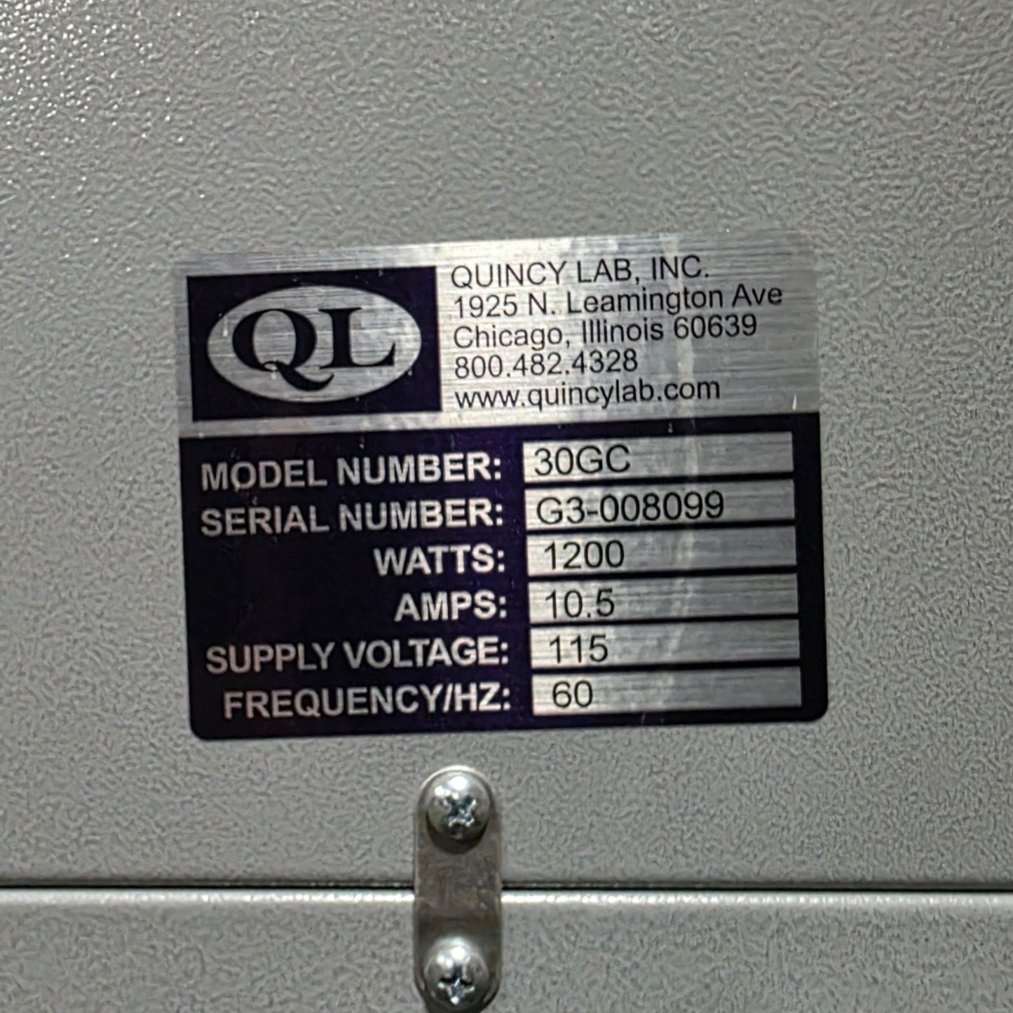 Used Quincy Lab 30GC Gravity Convection Lab Oven Amb+25°F To 450°F 2CuFt 115VAC 1200W