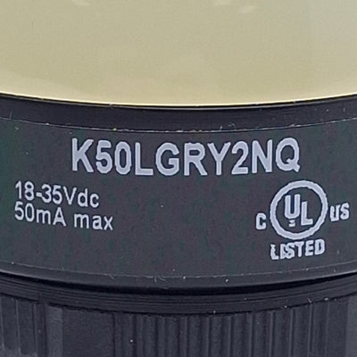 Used Banner K50LGRY2NQ 3-Color Multi-Function Indicator 5-Pin M12 Port, 18-35VDC