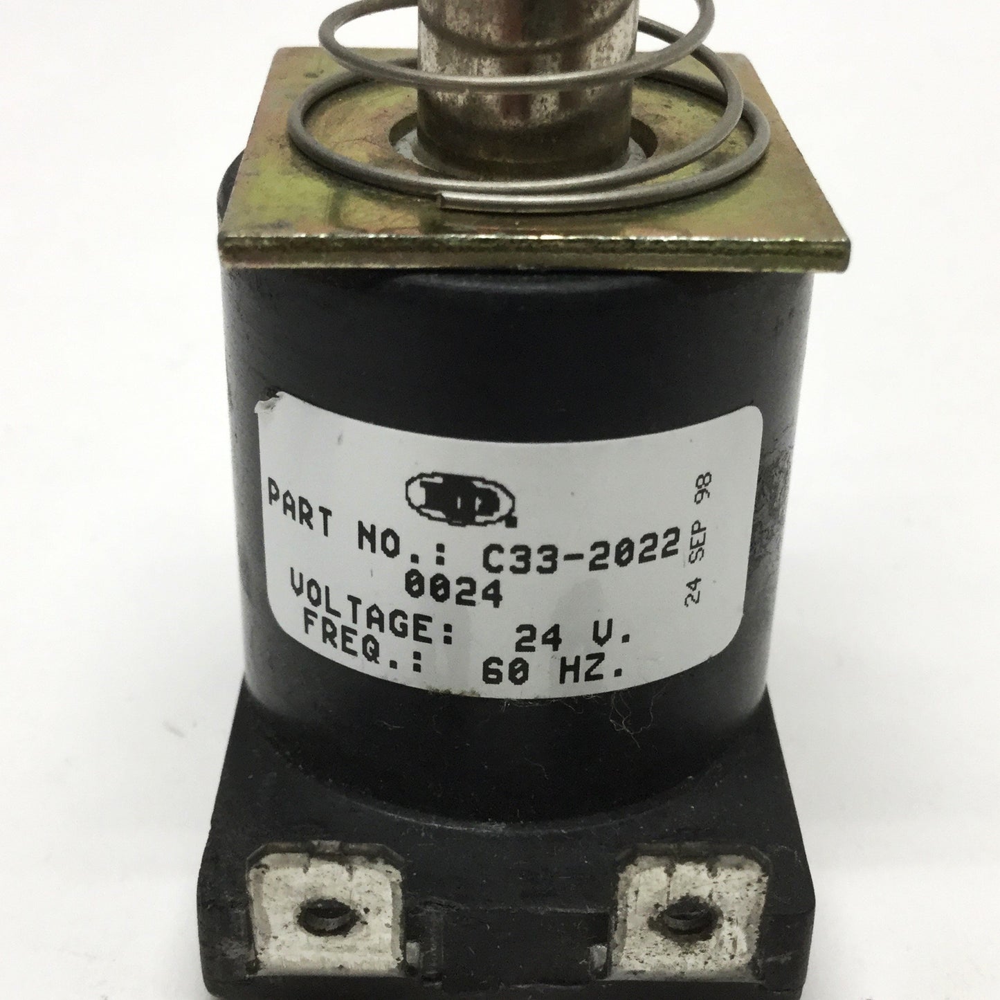 Used Dormeyer C33-2022-0024 Open C Frame Pull Solenoid, 24VAC 60Hz Coil, 1/2" Stroke