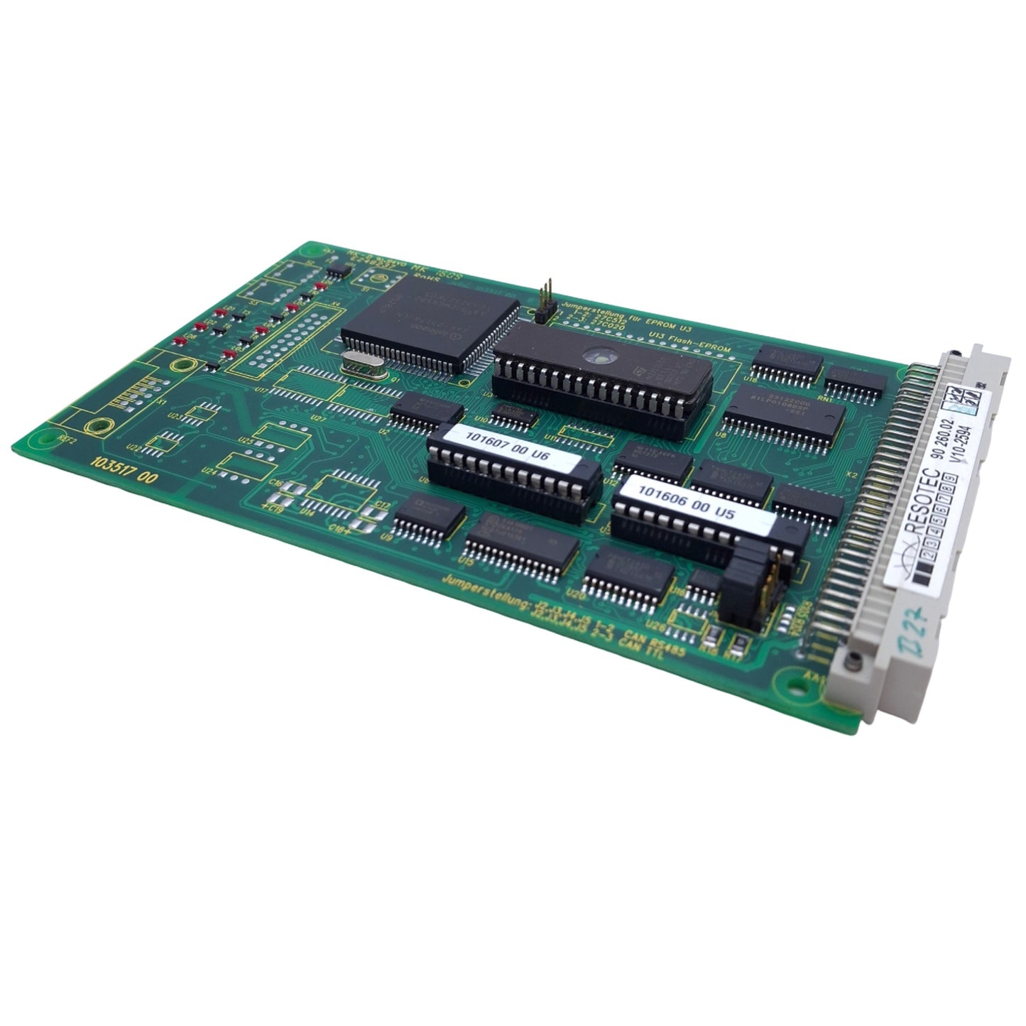 Used Resotec 90 260.02 Molding Machine CPU 6-3/4in x 4in, DIN 41612 Connector