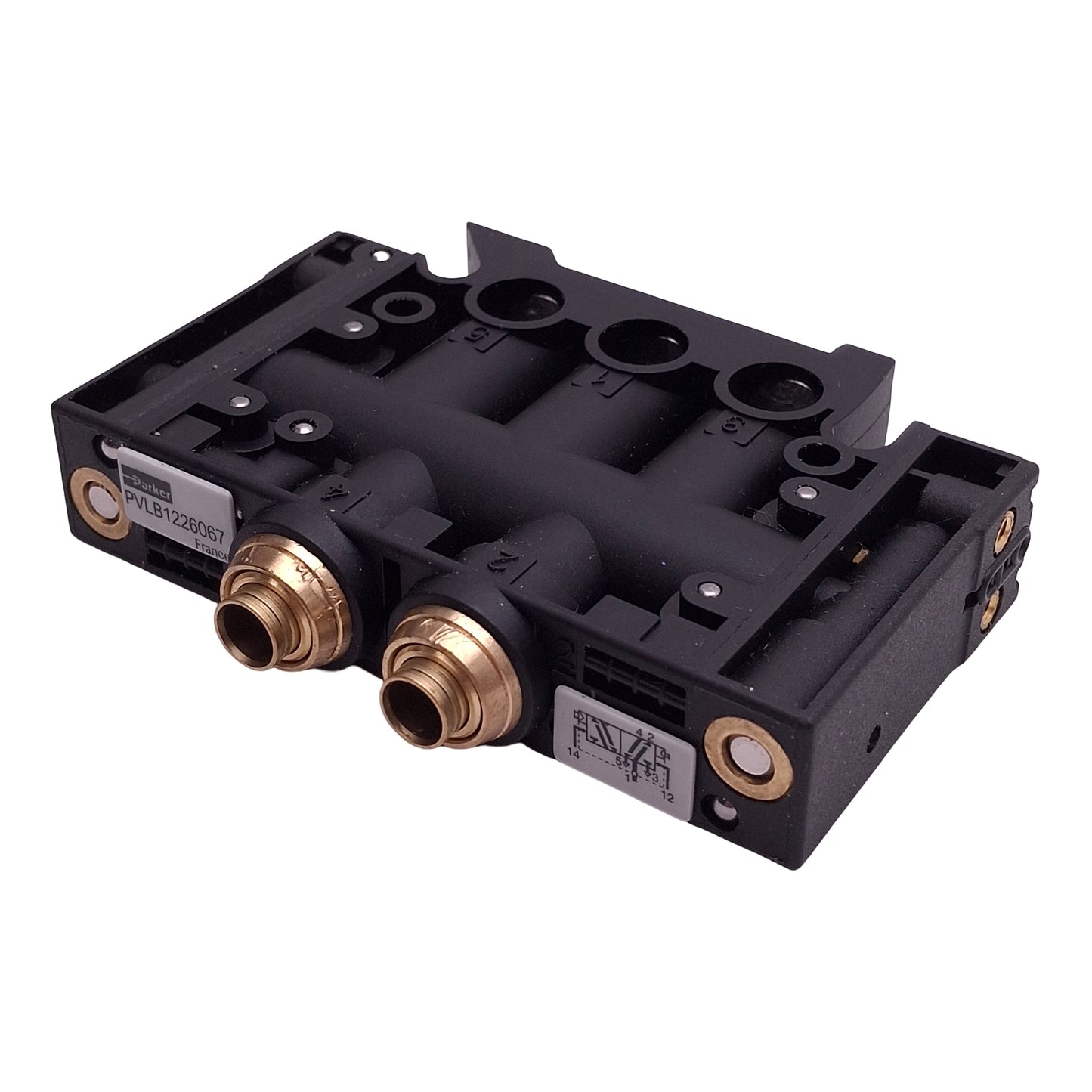 Used Parker PVL-B1226067 Inline Valve Module, 5/2-Way Double Acting, ø1/4in Push-In