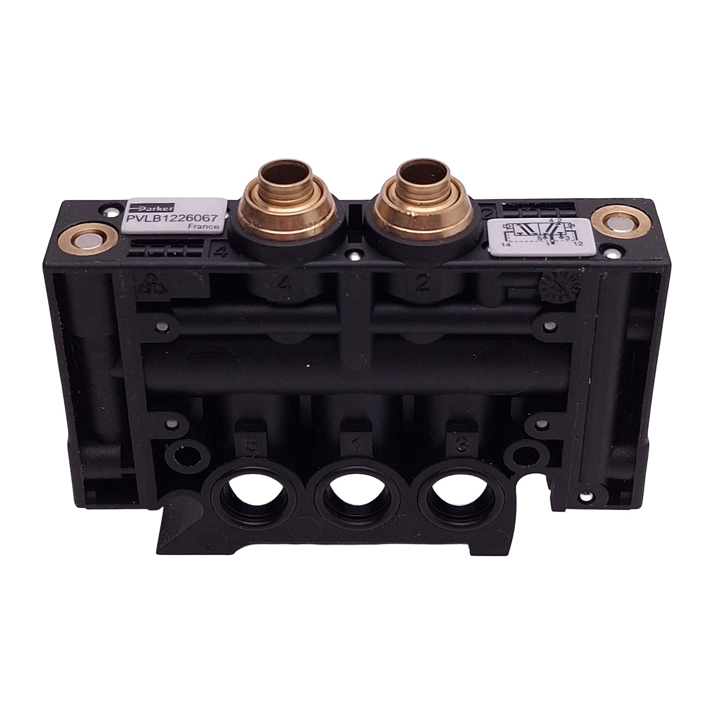 Used Parker PVL-B1226067 Inline Valve Module, 5/2-Way Double Acting, ø1/4in Push-In