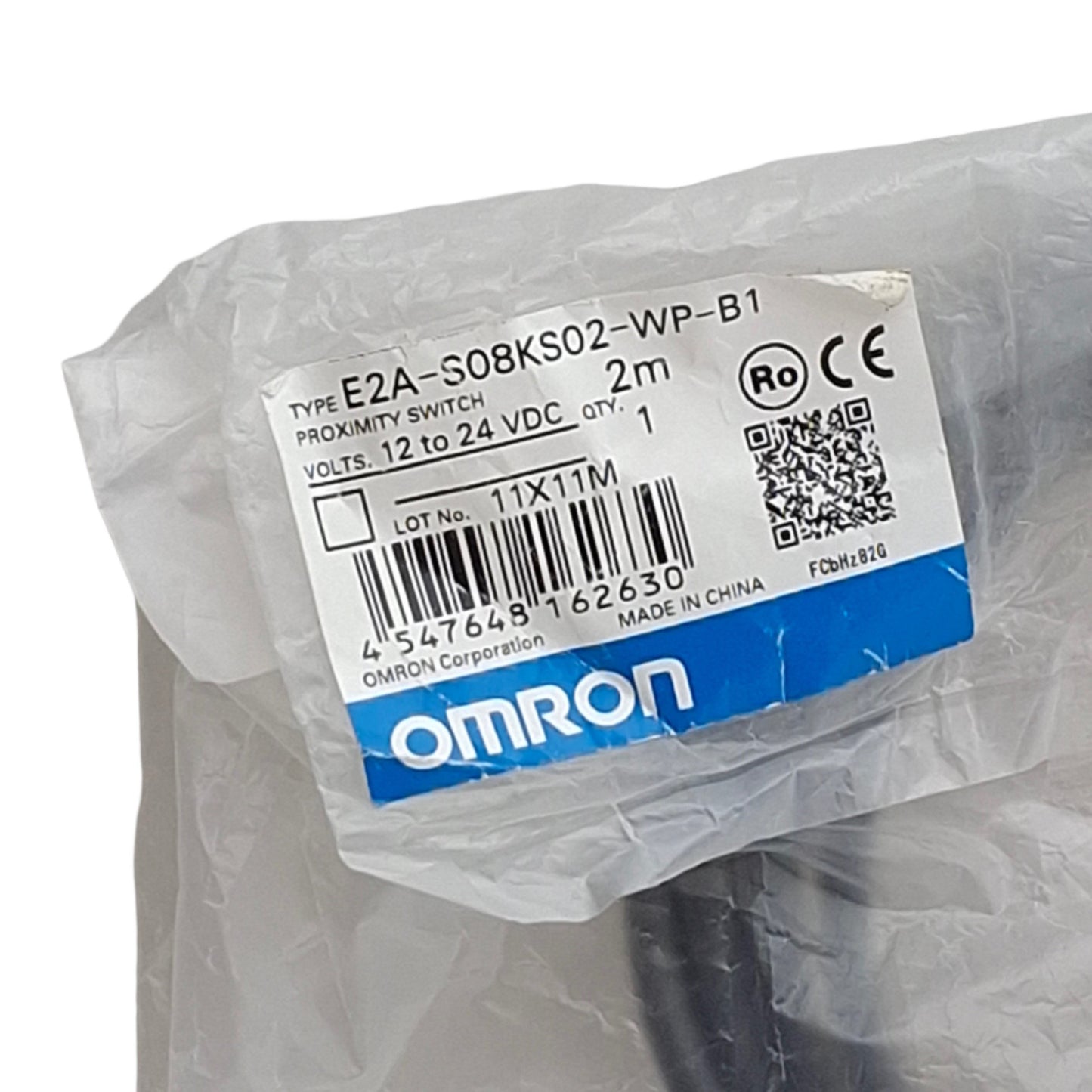 New Omron E2A-S08KS02-WP-B1 Proximity Sensor PNP-NO 3-Wire, 2mm Range, M8, 12-24VDC