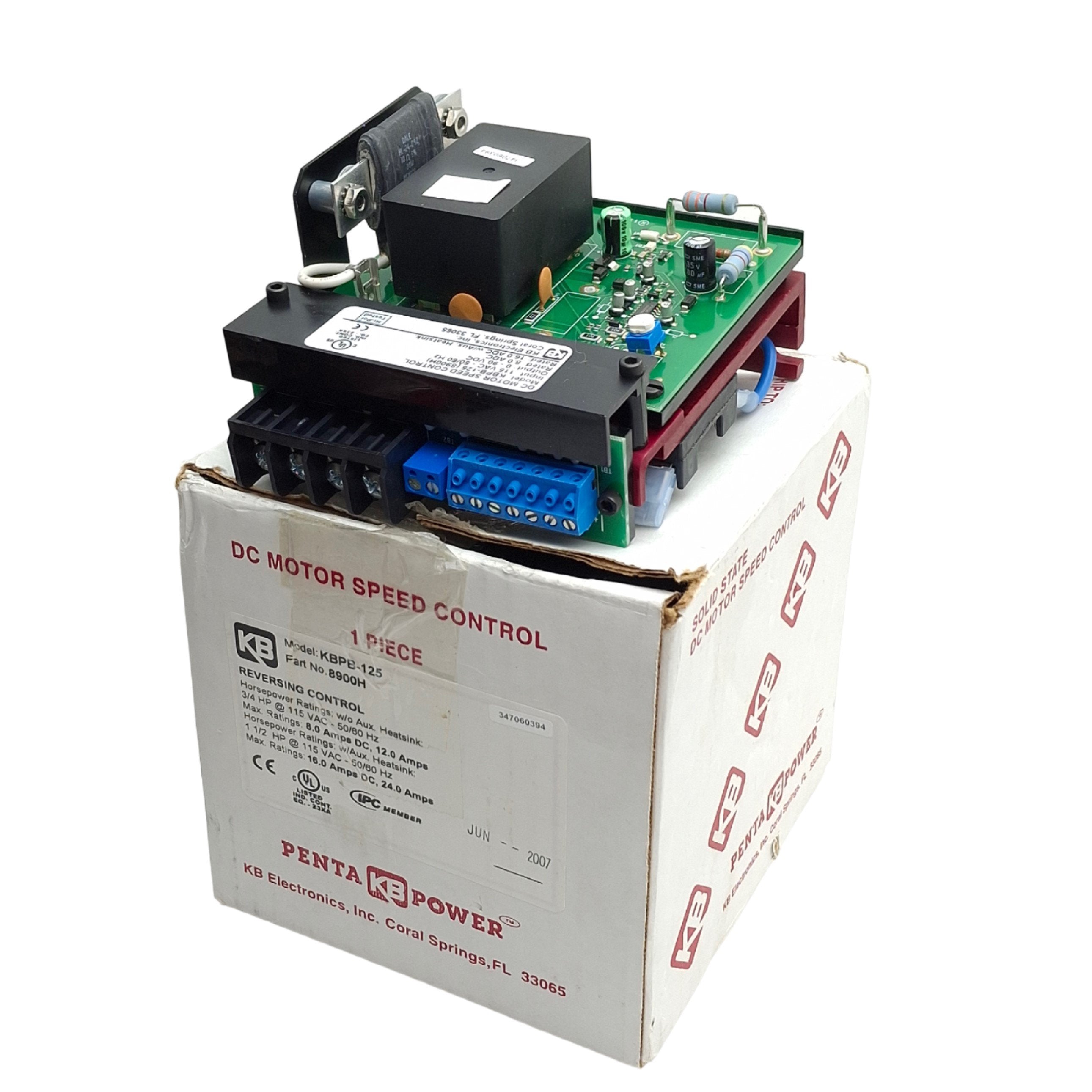 KB Electronics KBPB-125 Reversing DC Motor Drive, 1.5HP, 90VDC 16A, 12 ...