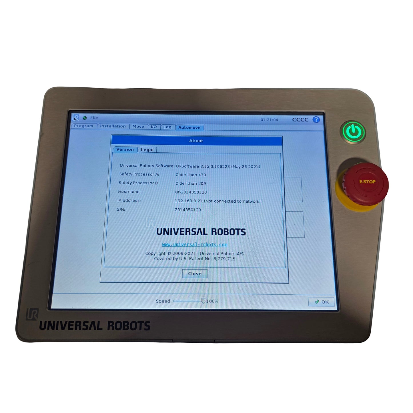 Used Universal Robots UR5 Robot With Controller Tablet And Easy Tend Table 100-240VAC