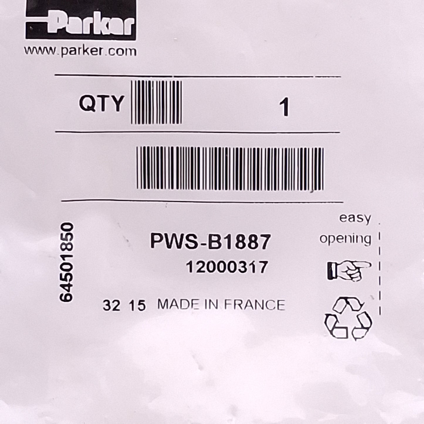 New Parker PWS-B1887 Banjo Socket, 1/8in NPT M/F, 3/16in Allen, 0-150psig